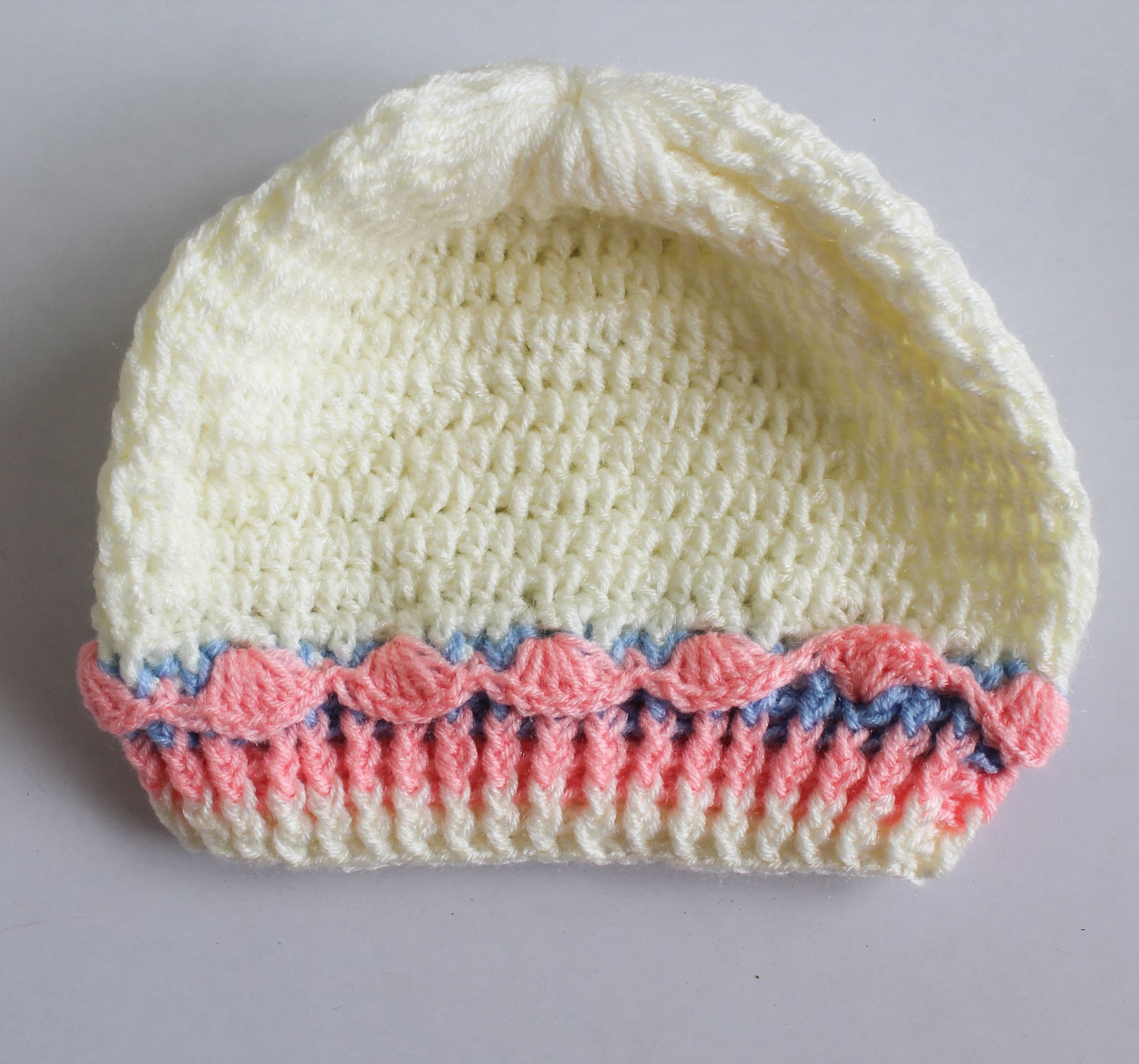 Woonie Full Sleeves Floral Detailing Handmade Sweater With Cap & Booties - Cream