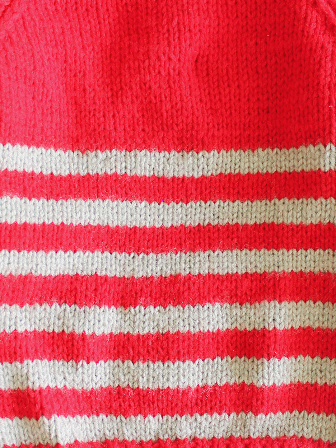 Woonie Full Sleeves Striped Handmade Sweater - Pink