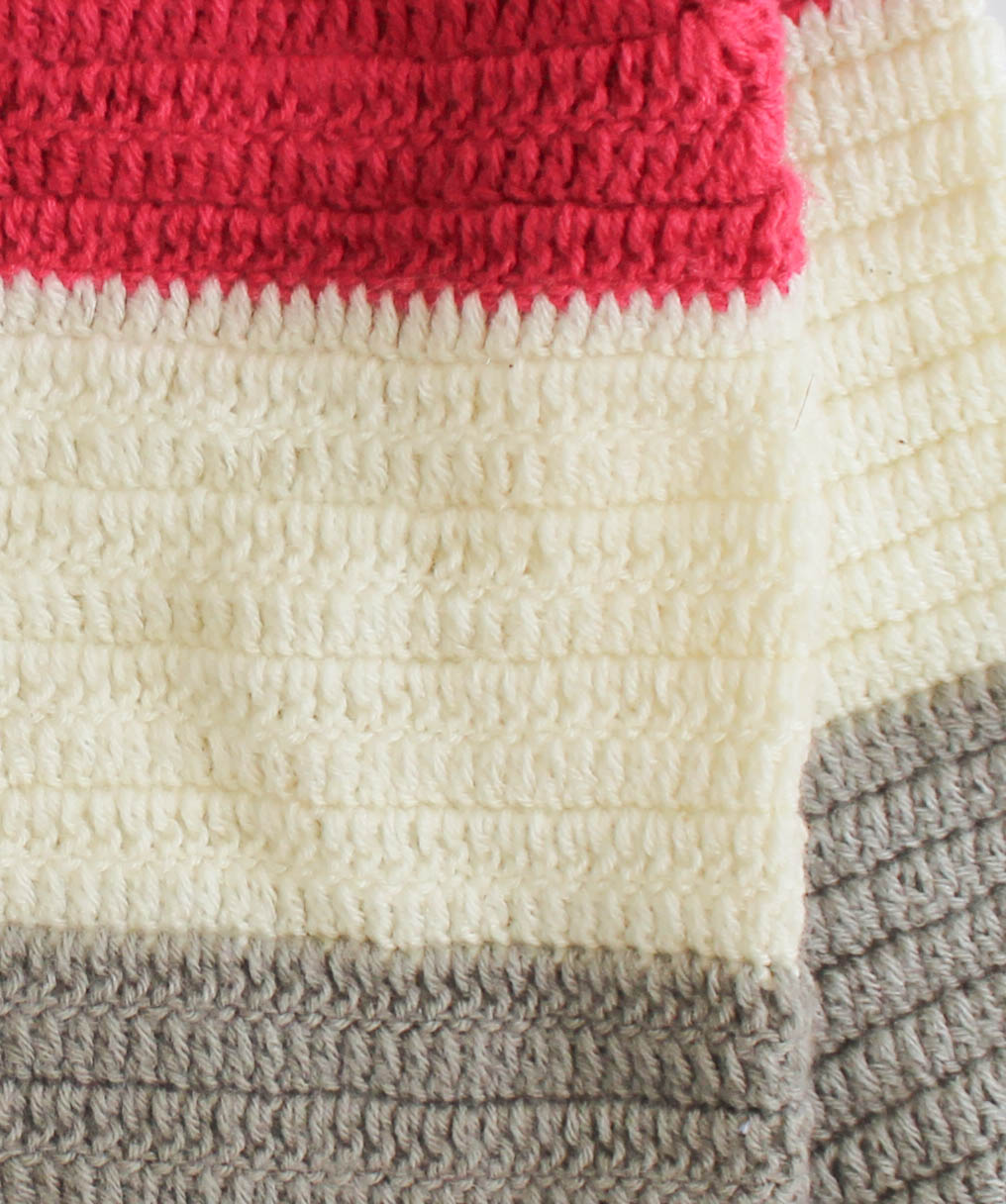 Woonie Full Sleeves Striped Handmade Sweater - Pink