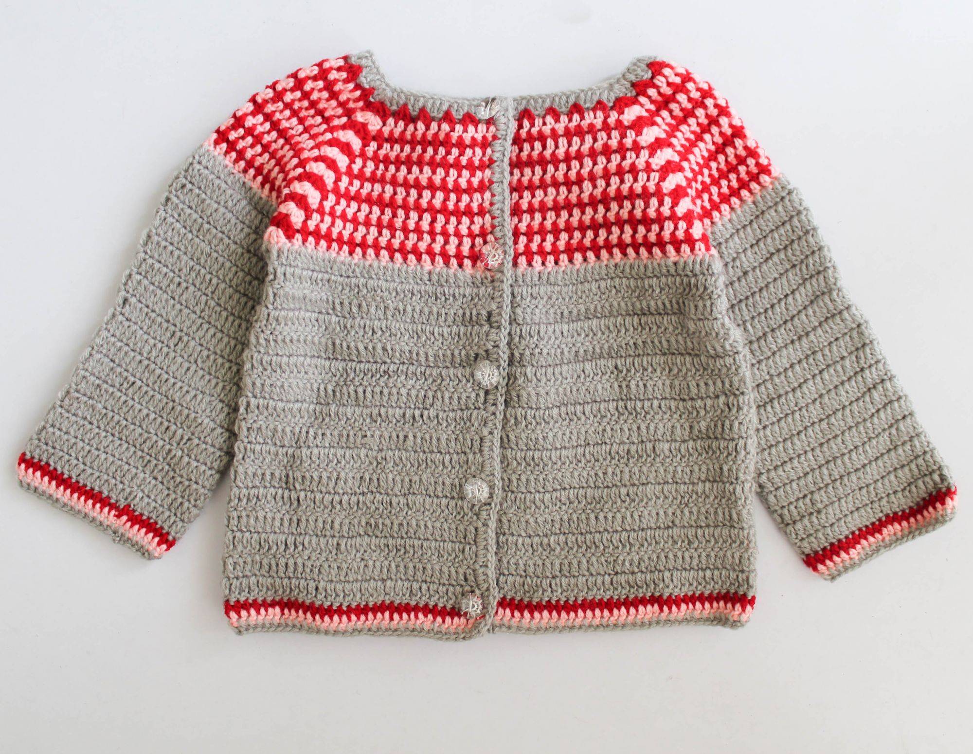 Woonie Full Sleeves Patterned Handmade Sweater - Grey