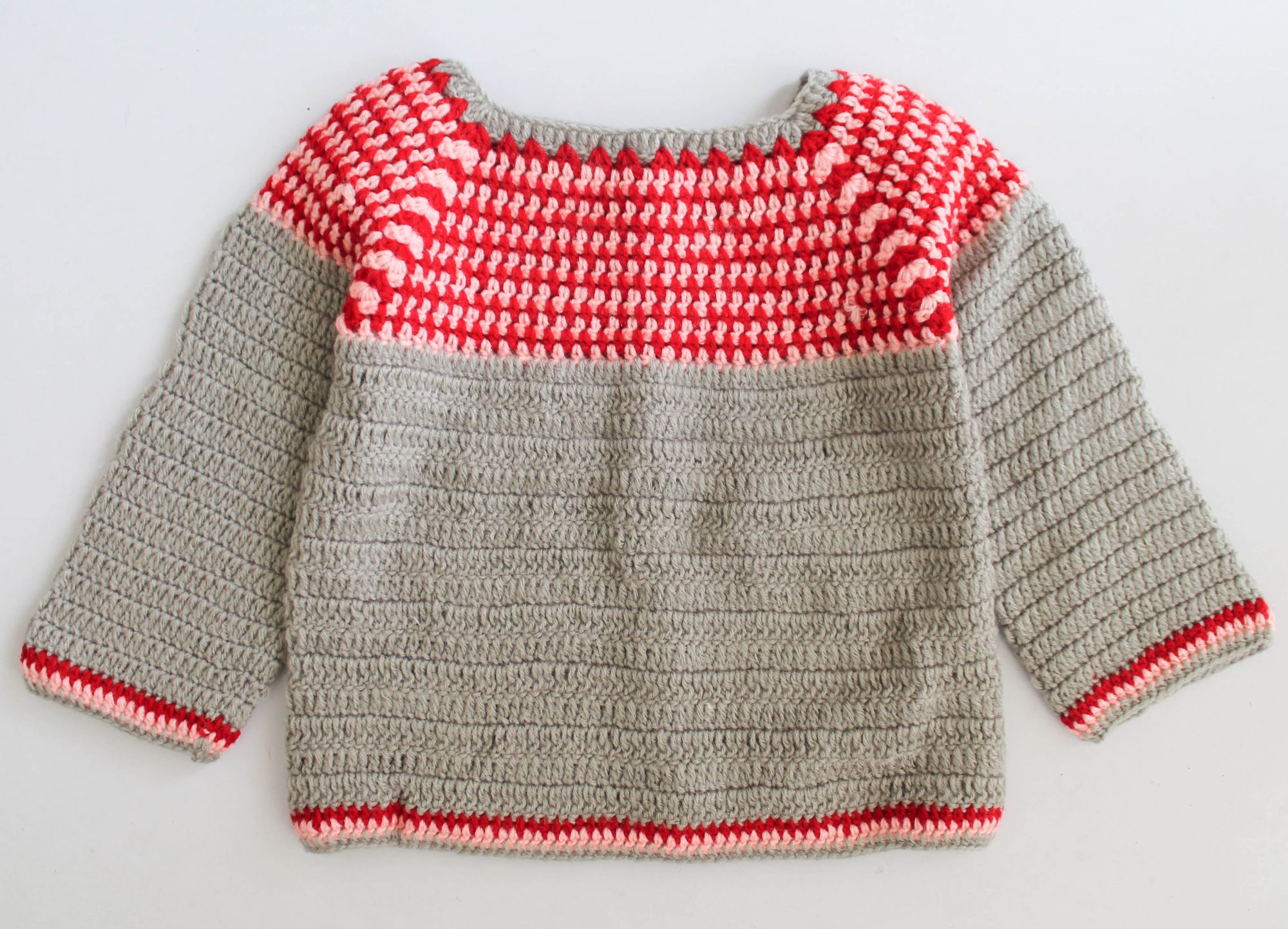 Woonie Full Sleeves Patterned Handmade Sweater - Grey