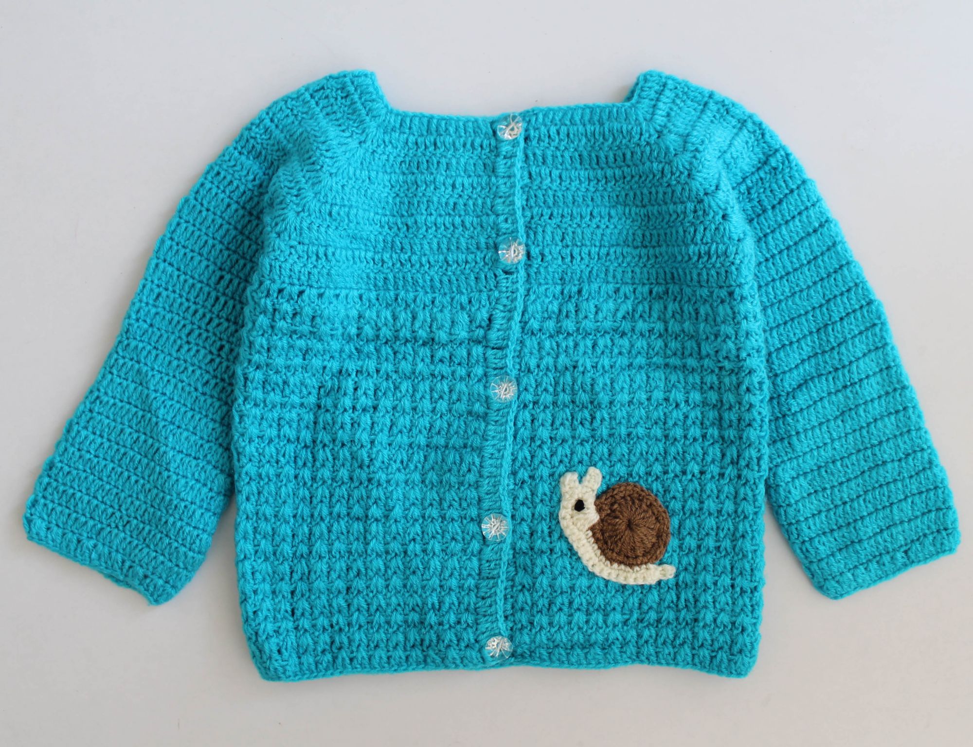 Woonie Full Sleeves Snail Design Sweater - Blue