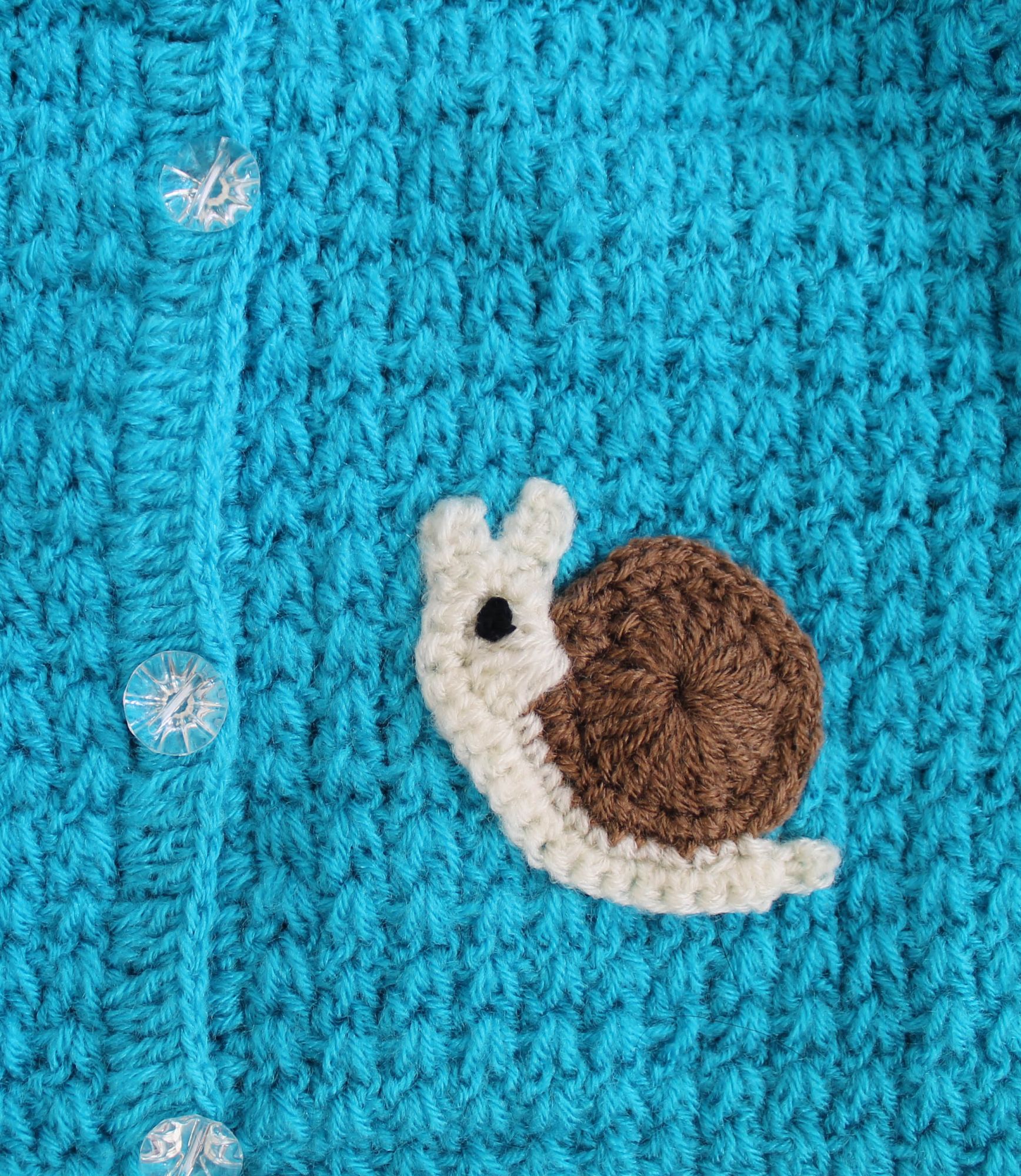 Woonie Full Sleeves Snail Design Sweater - Blue