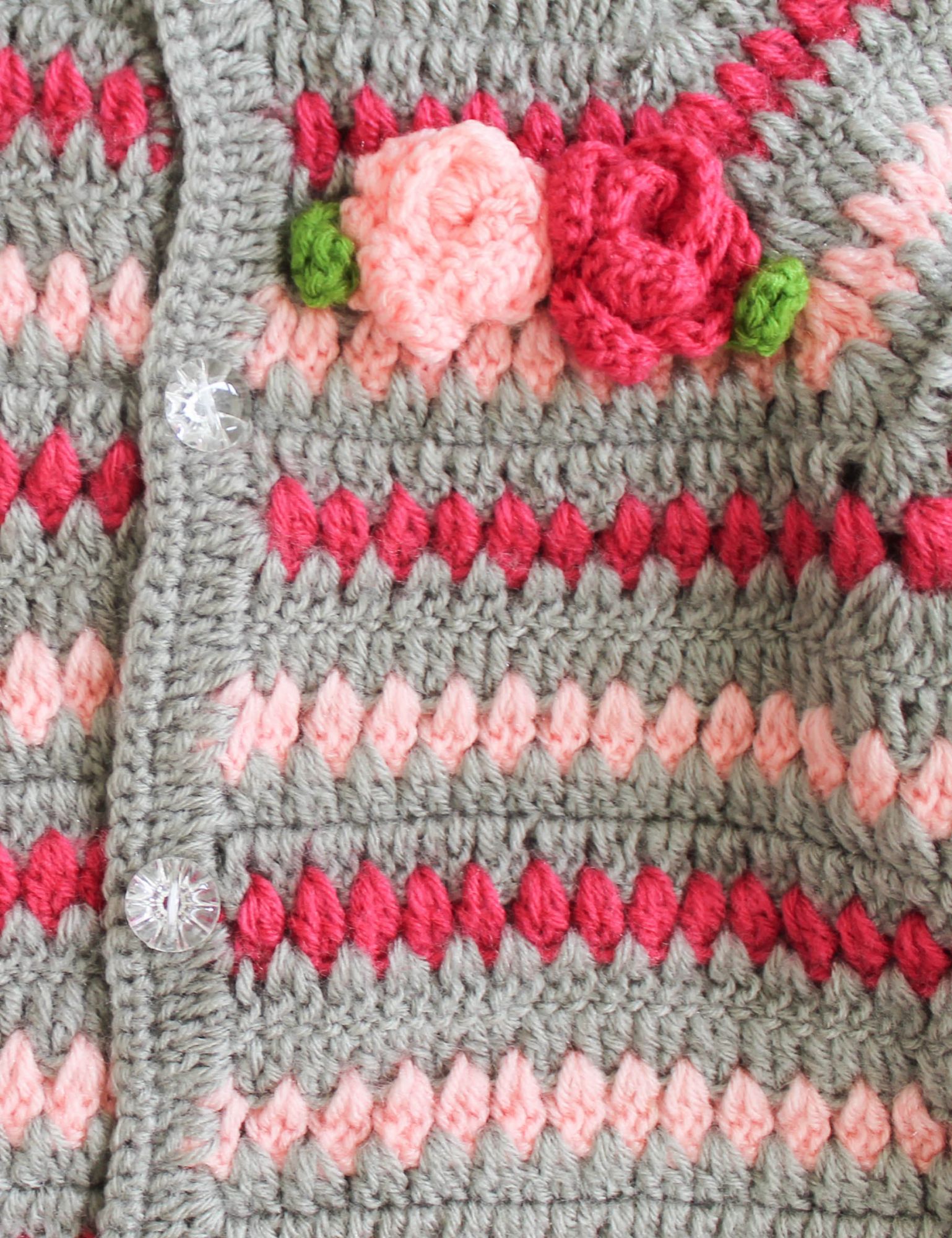 Woonie Full Sleeves Flower Design Sweater With Cap & Booties - Grey