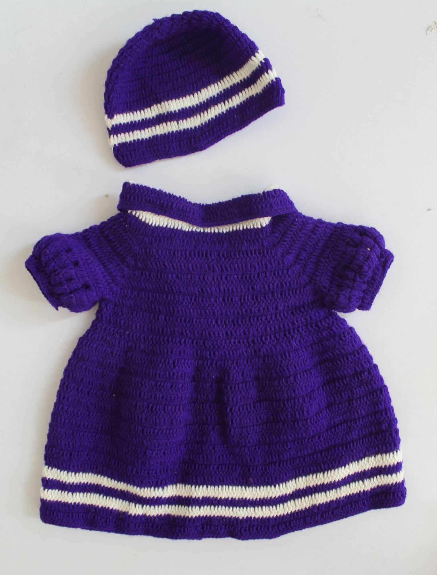 Woonie Half Sleeves Bow Detailing Sweater With Cap - Blue