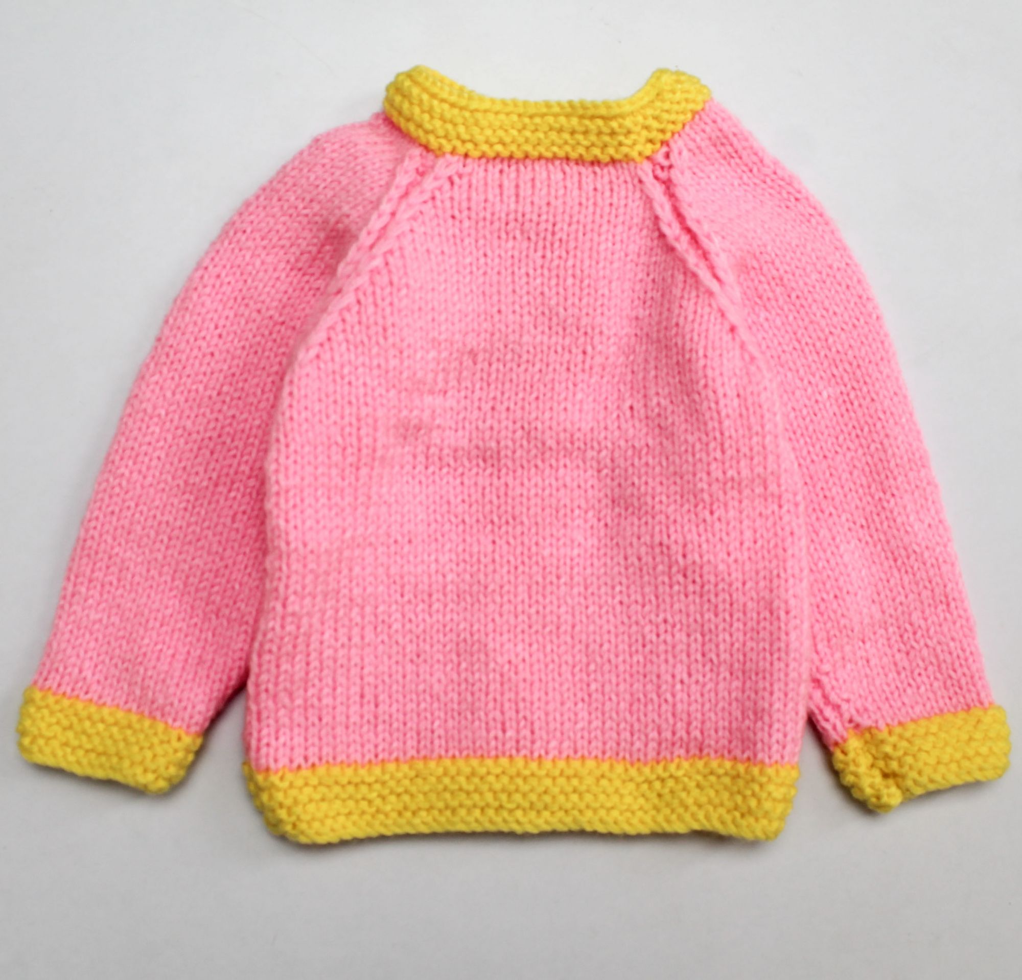 Woonie Handmade Flower Design Full Sleeves Sweater - Pink