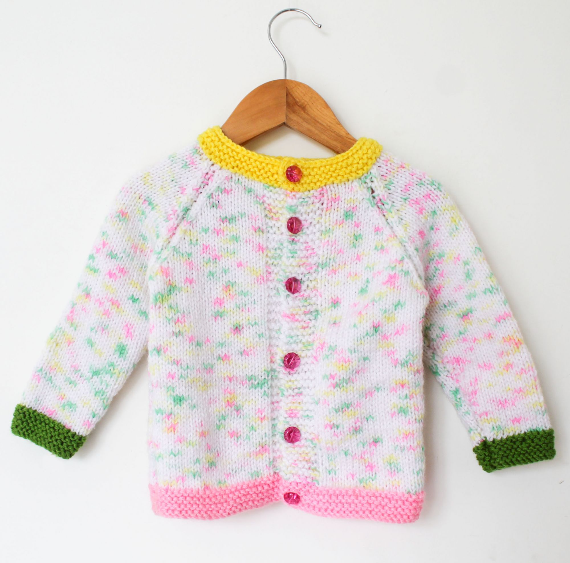 Woonie Handmade Full Sleeves Self DesignSweater - White