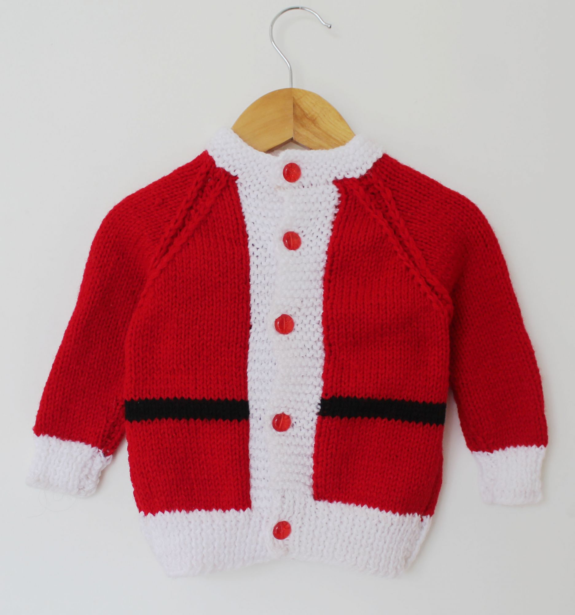 Woonie Handmade Full Sleeves Christmas Theme Sweater - Red