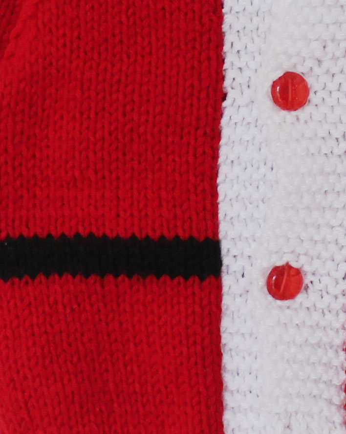 Woonie Handmade Full Sleeves Christmas Theme Sweater - Red
