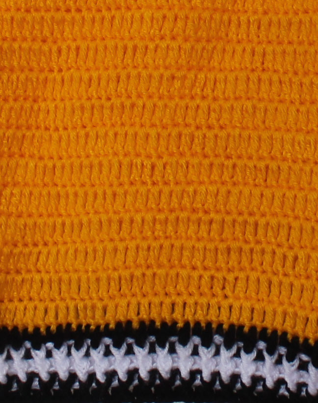 Woonie Full Sleeves Solid Handmade Sweater - Orange