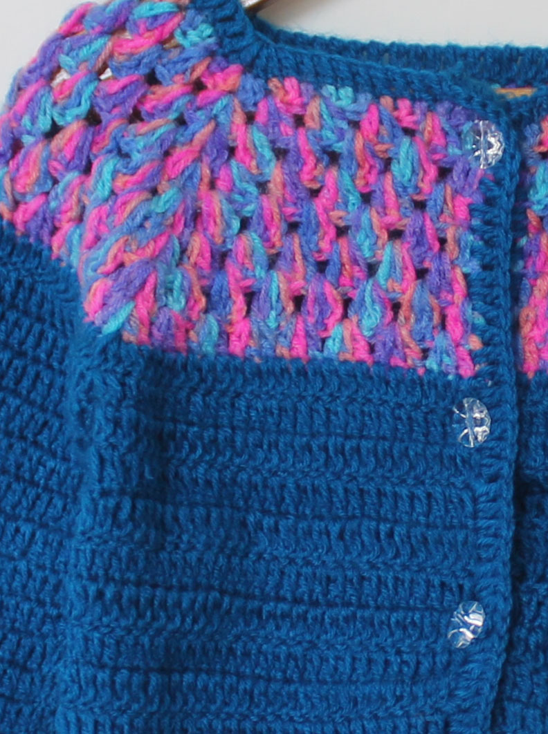 Woonie Full Sleeves Solid Handmade Sweater - Blue