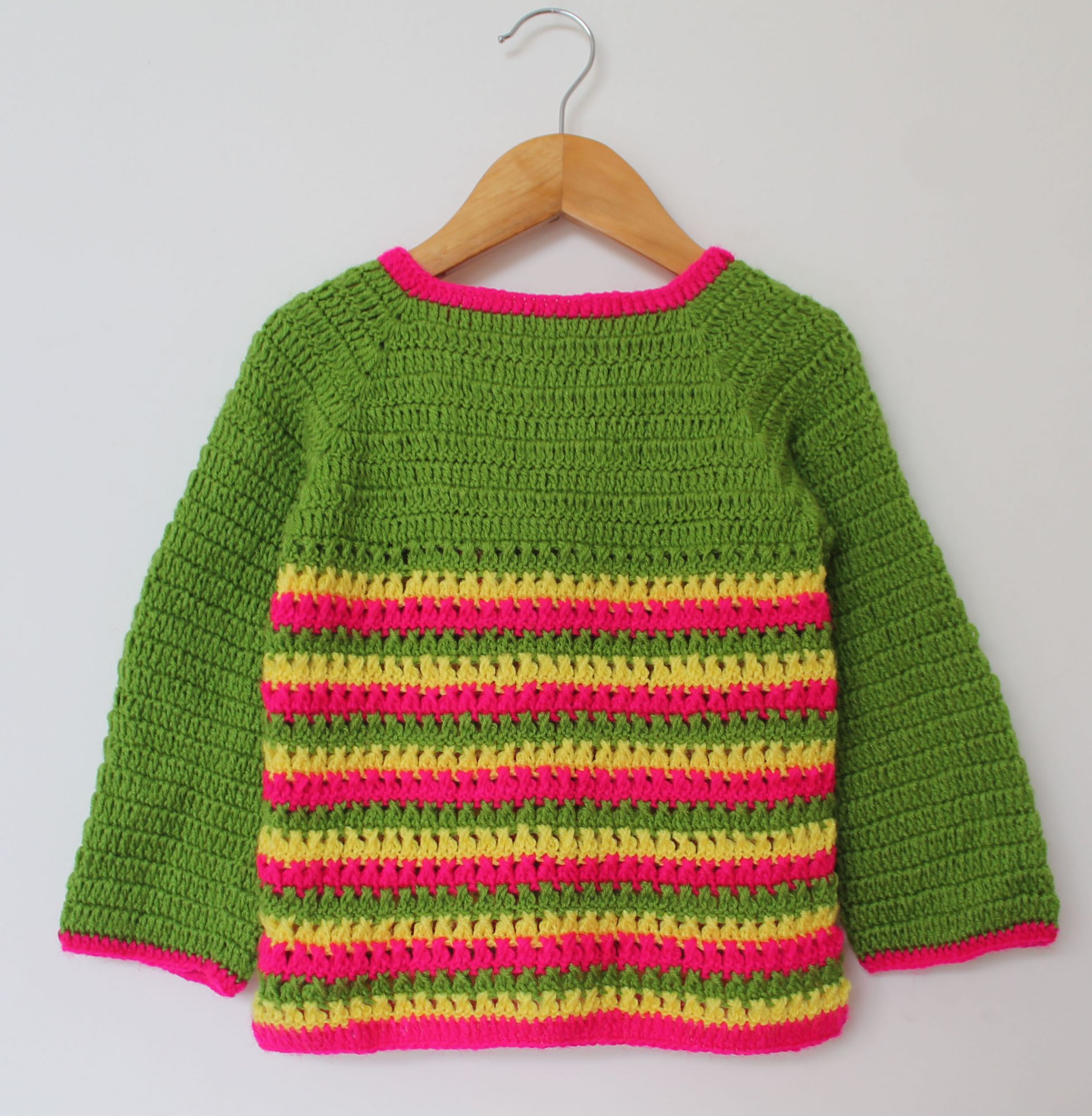 Woonie Full Sleeves Striped Handmade Sweater - Multi