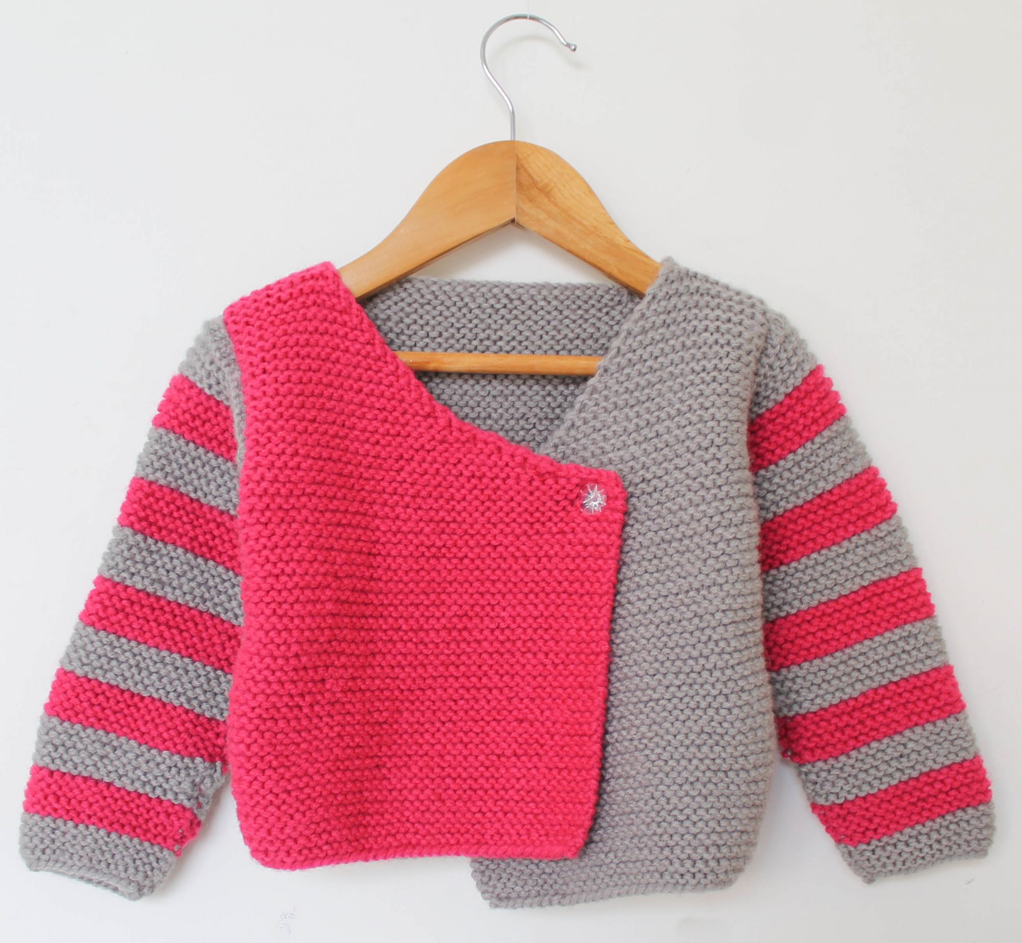Woonie Full Sleeves Striped Sweater - Grey