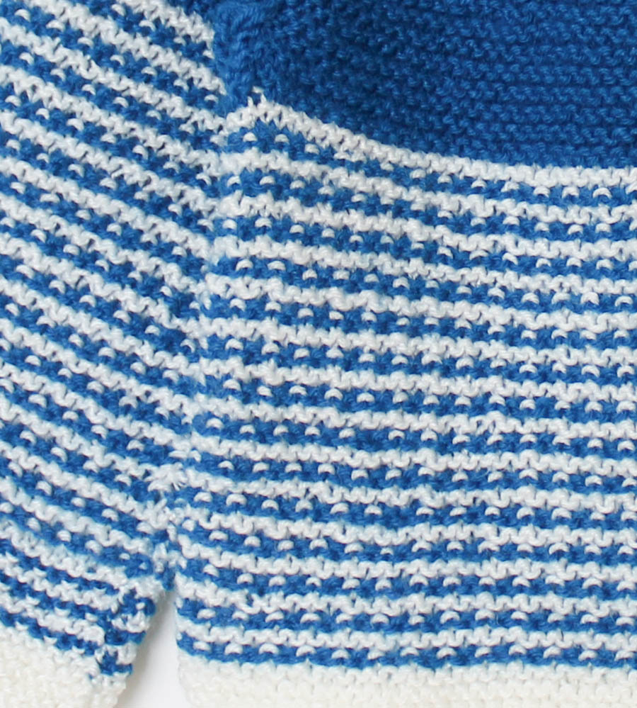 Woonie Handmade Striped Full Sleeves Sweater - Blue