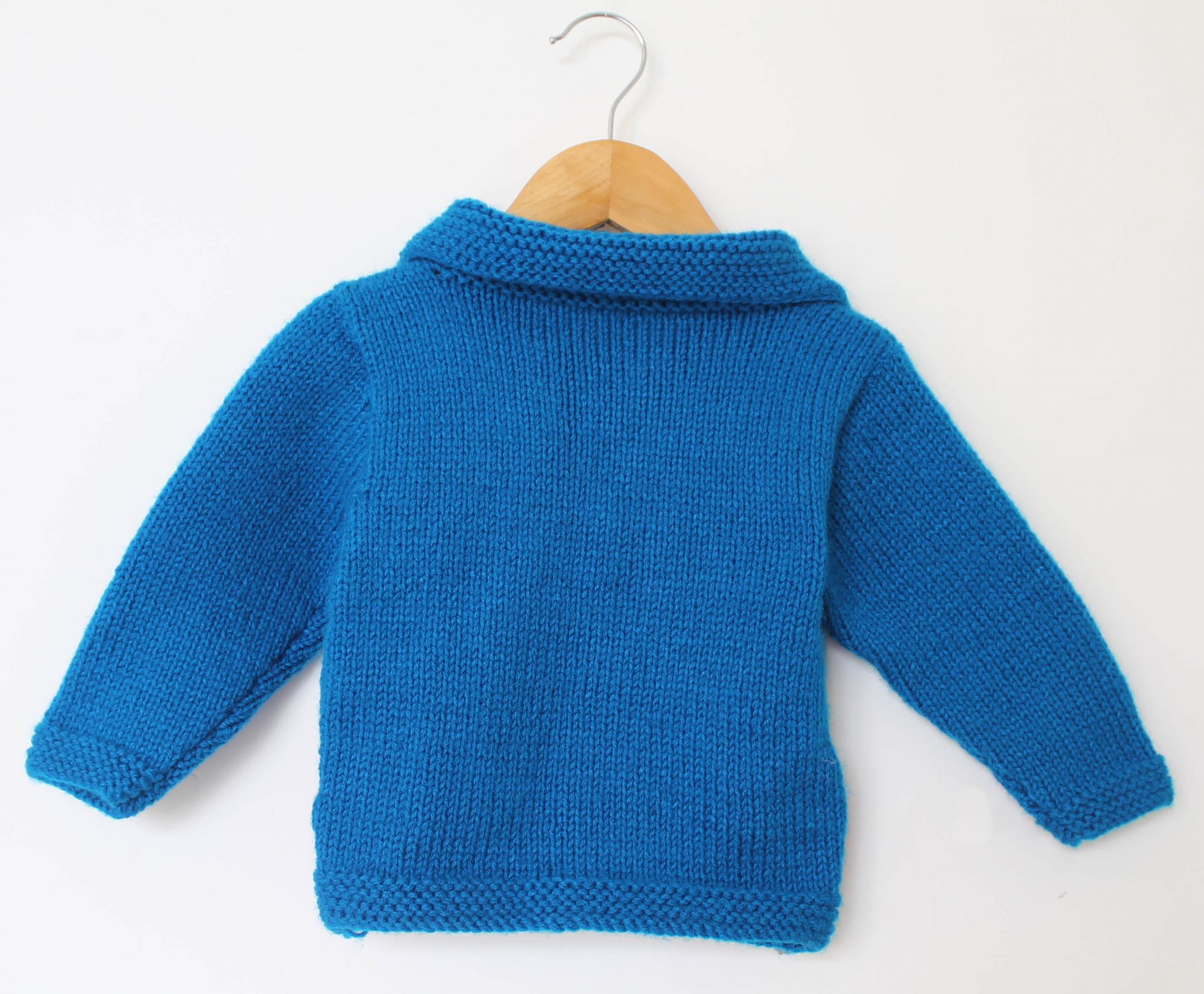 Woonie Full Sleeves Colour Block Pattern Sweater - Blue