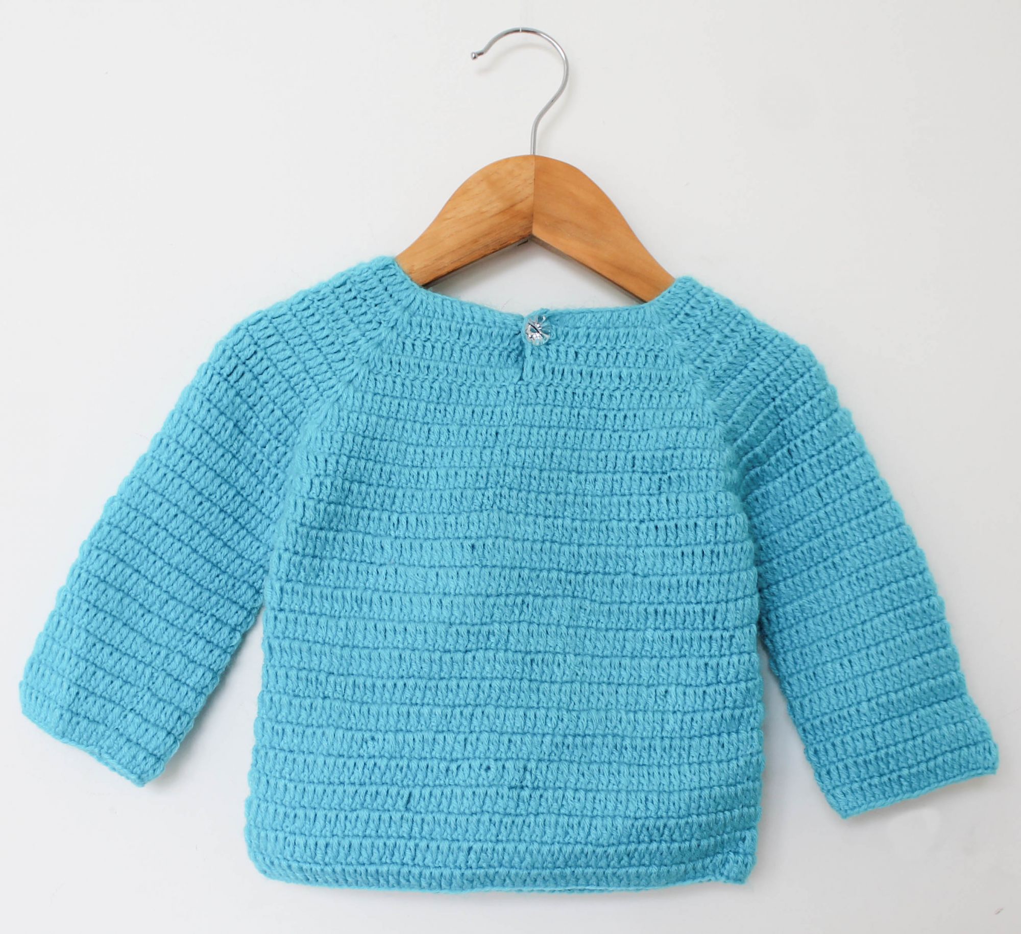Woonie Full Sleeves Mouse Knit Detailing Sweater - Light Blue