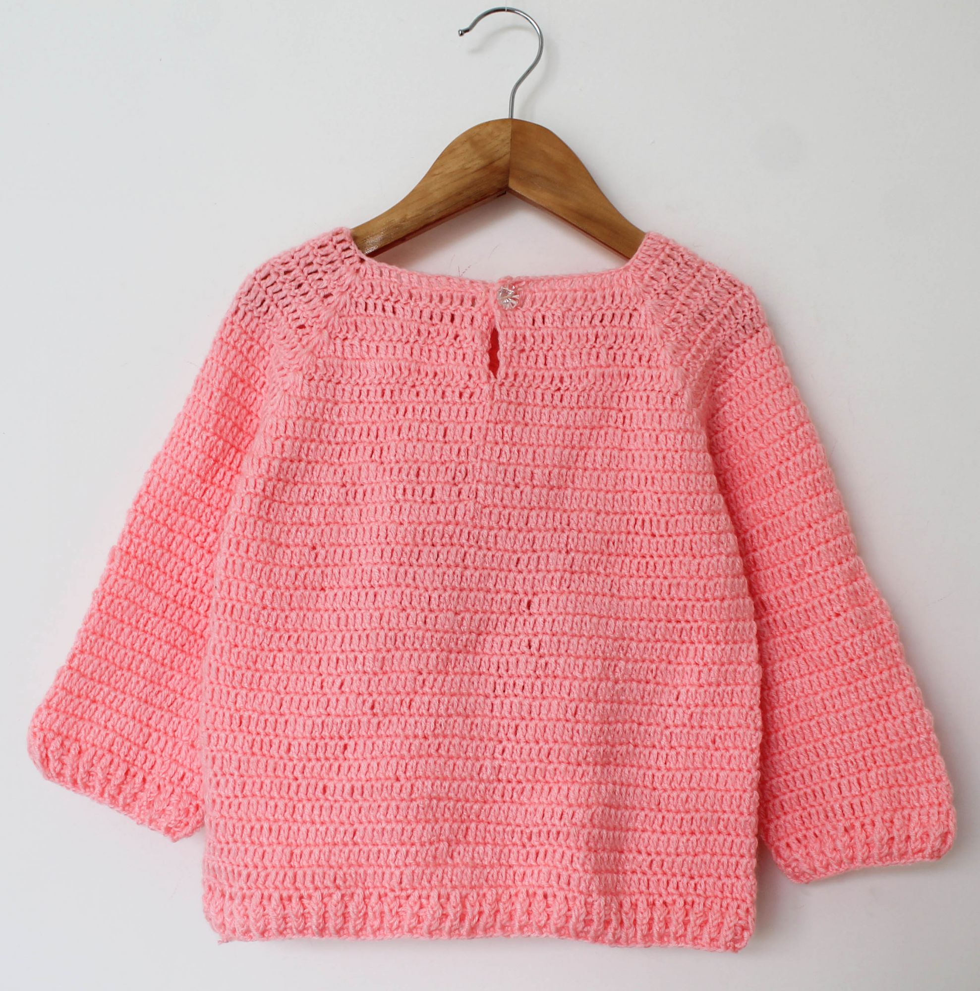 Woonie Full Sleeves Heart Knit Detailing Sweater - Light Pink
