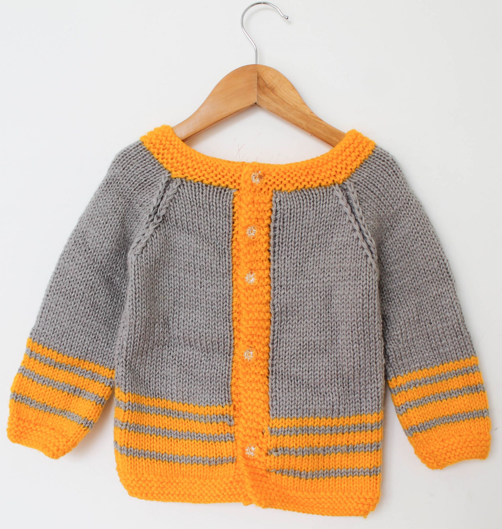Woonie Full Sleeves Solid Colour Sweater - Grey