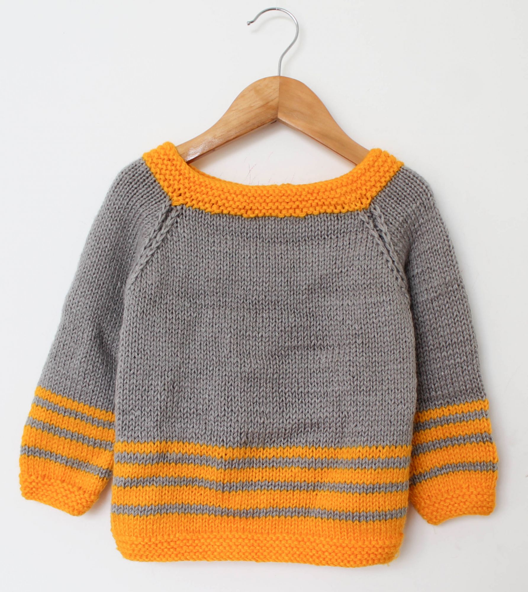 Woonie Full Sleeves Solid Colour Sweater - Grey