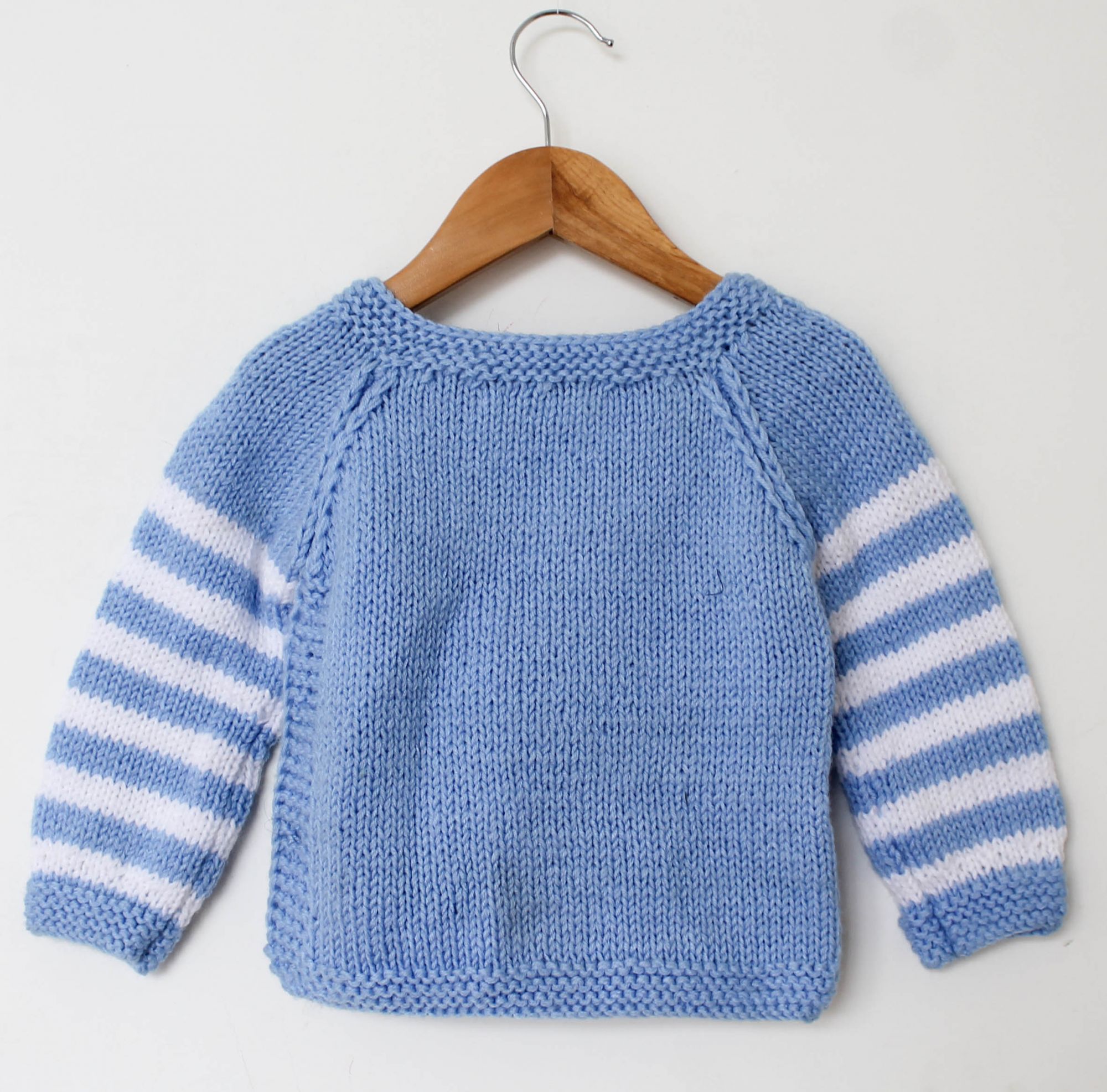 Woonie Full Sleeves Cloud Knit Detailing Sweater - Light Blue
