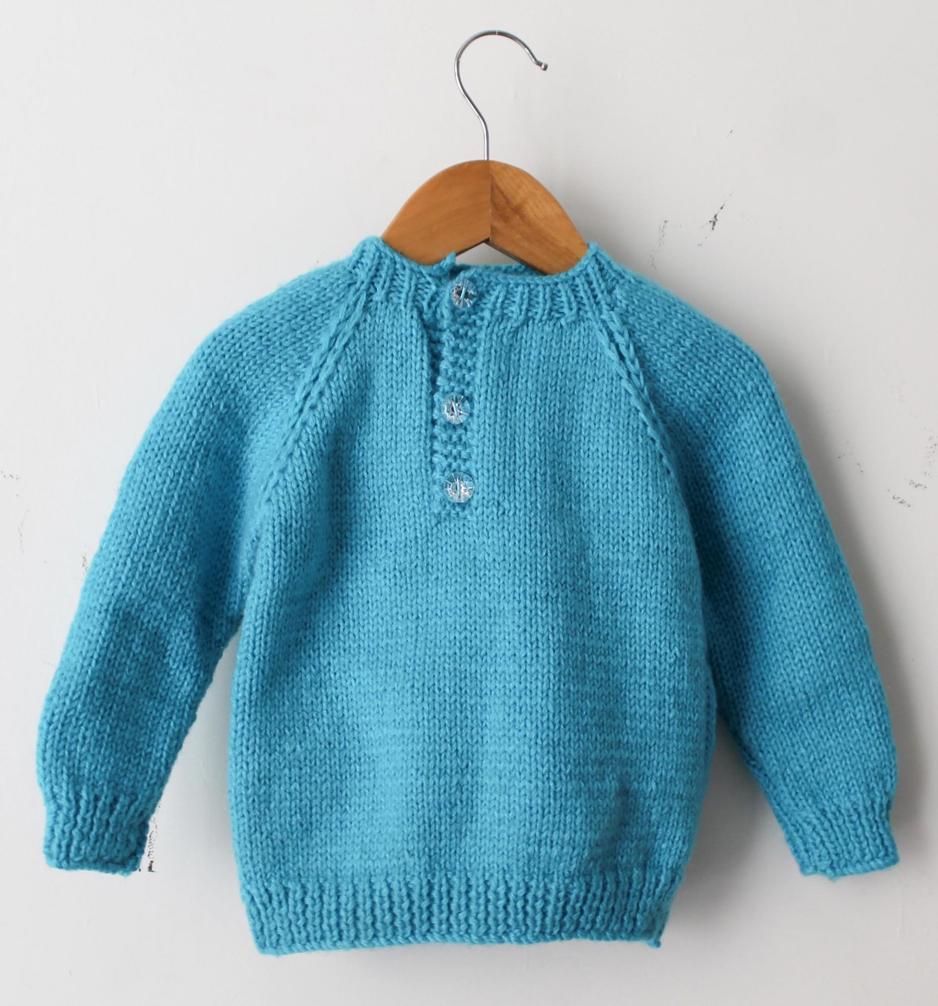 Woonie Full Sleeves Handmade Airoplane Design Sweater - Blue