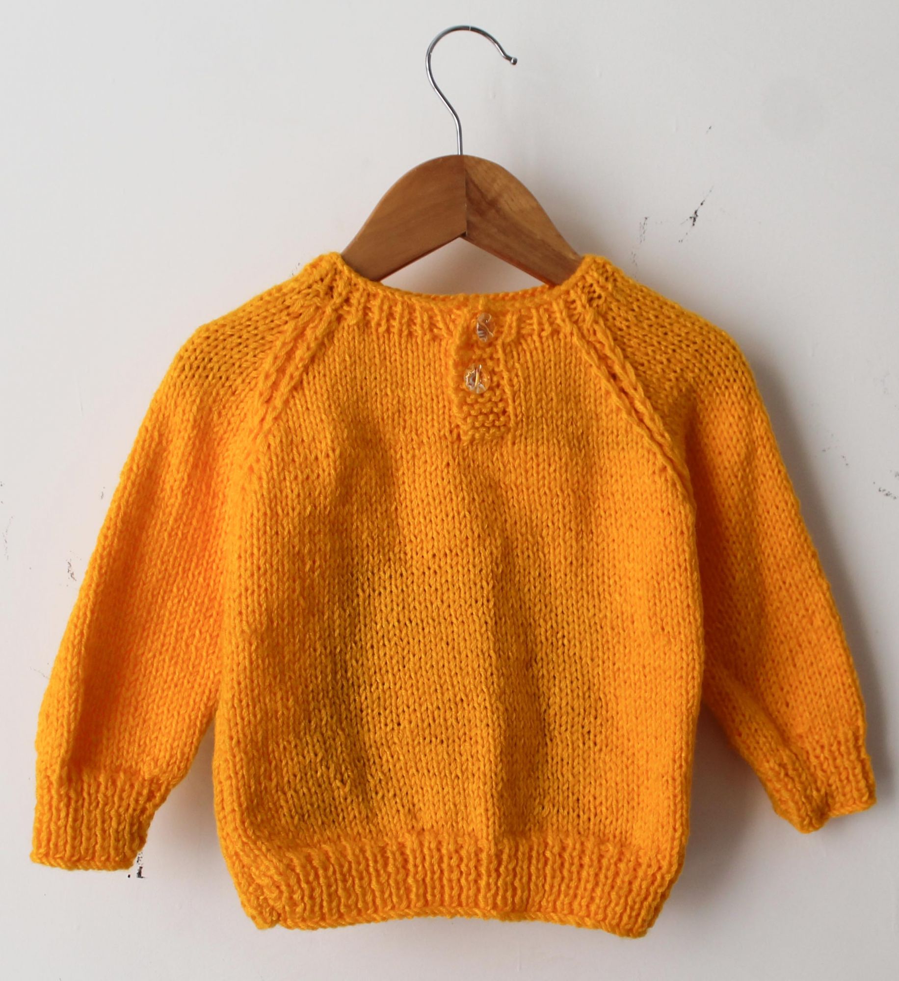 Woonie Full Sleeves Handmade Pencil Design Sweater- Orange