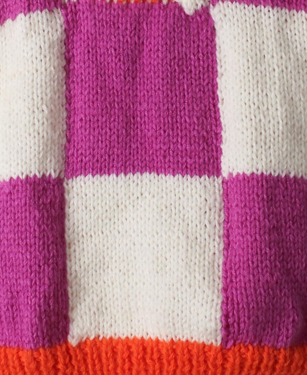 Woonie Handmade Sleeveless Checked Sweater - Purple
