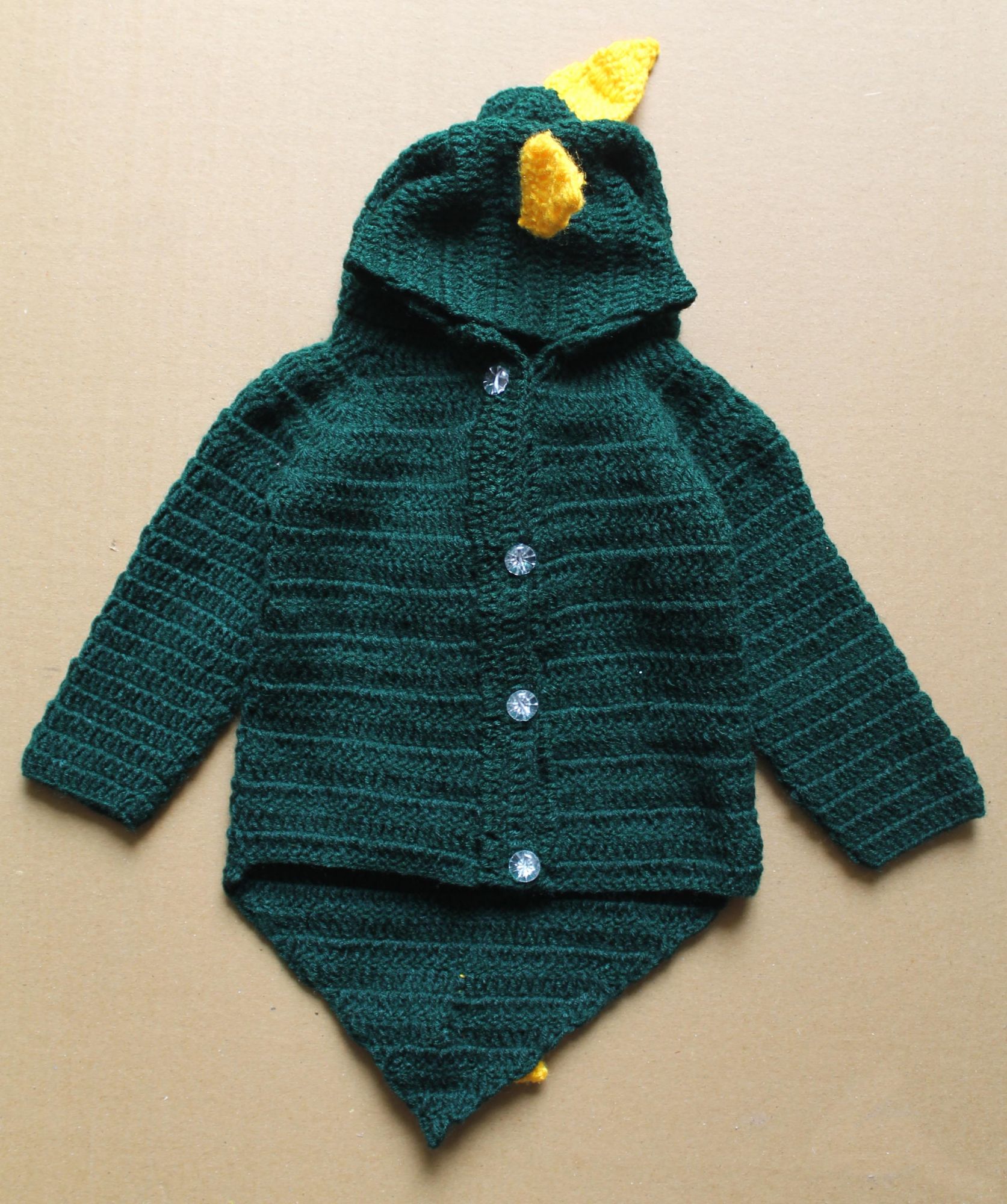 Woonie Full Sleeves Handmade Full Sleeves Diano Pattern Sweater - Green