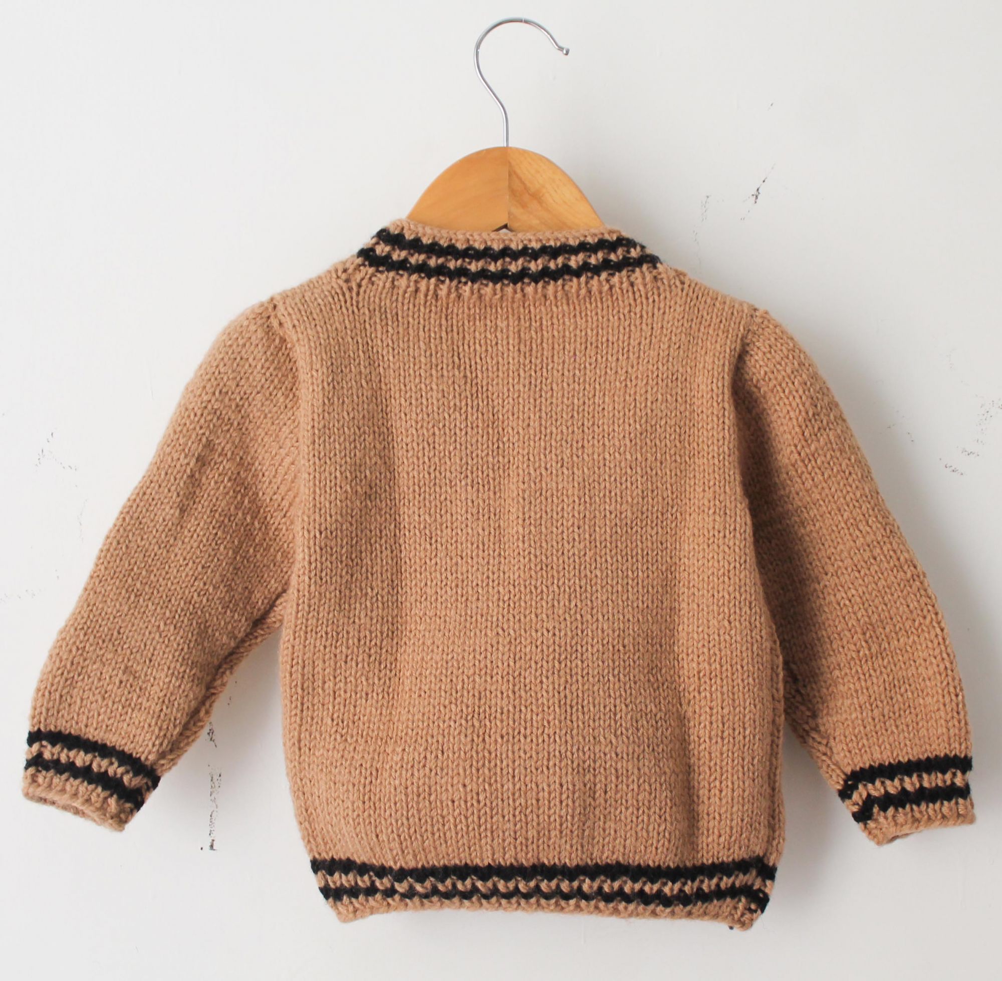 Woonie Handmade Full Sleeves Design Knit Cardigan - Brown