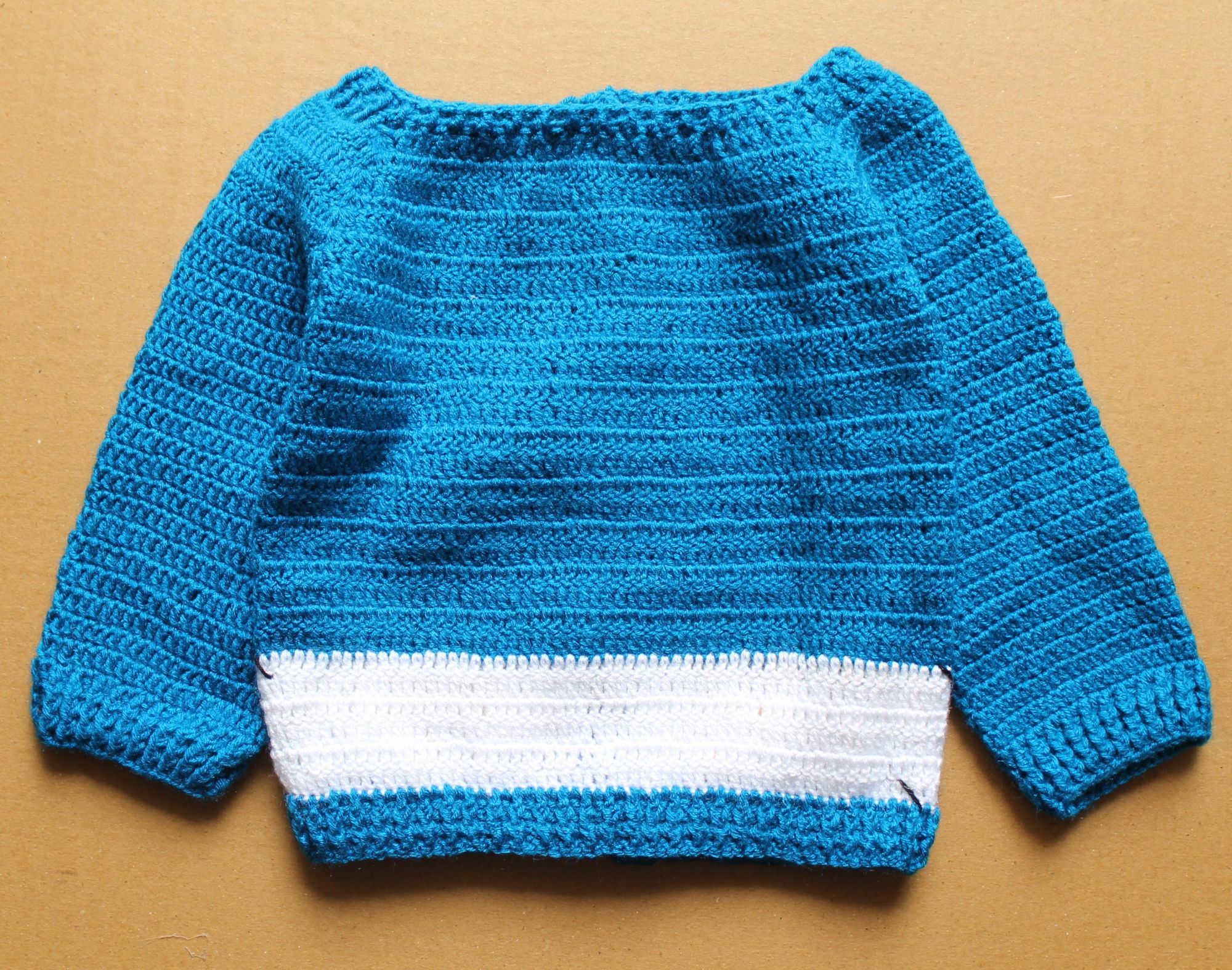 Woonie Full Sleeves Handmade Car Pattern Sweater With Booties - Blue