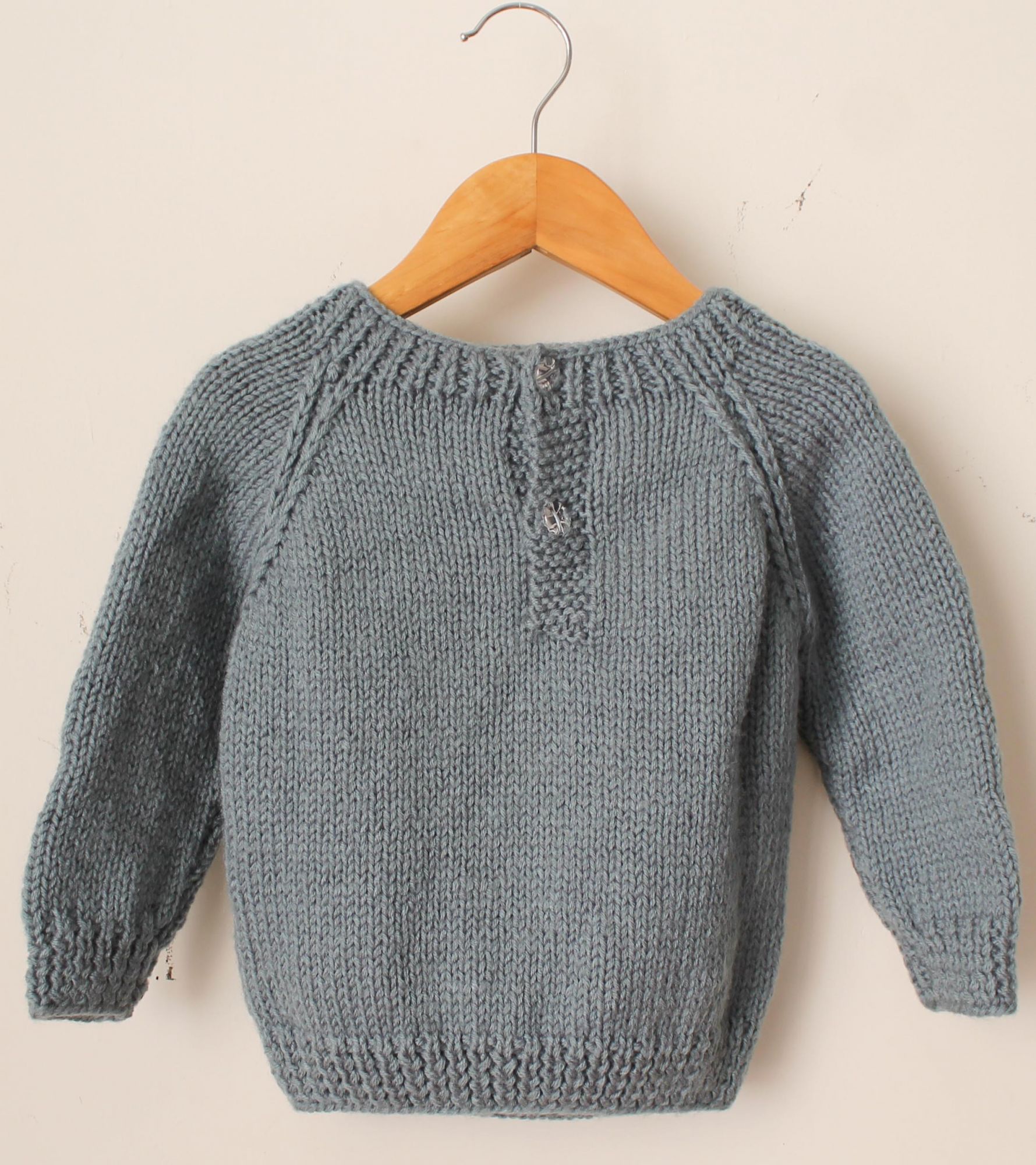 Woonie Full Sleeves Handmade Bear Design Sweater-Grey
