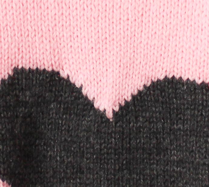 Woonie Full Sleeves Handmad Heart Design Sweater - Light Pink