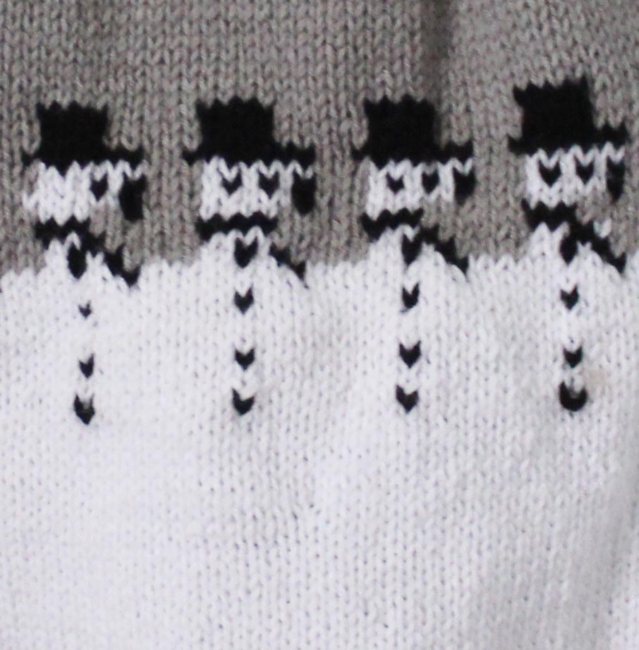 Woonie Full Sleeves Handmad Dual Shaded Sweater - White & Grey