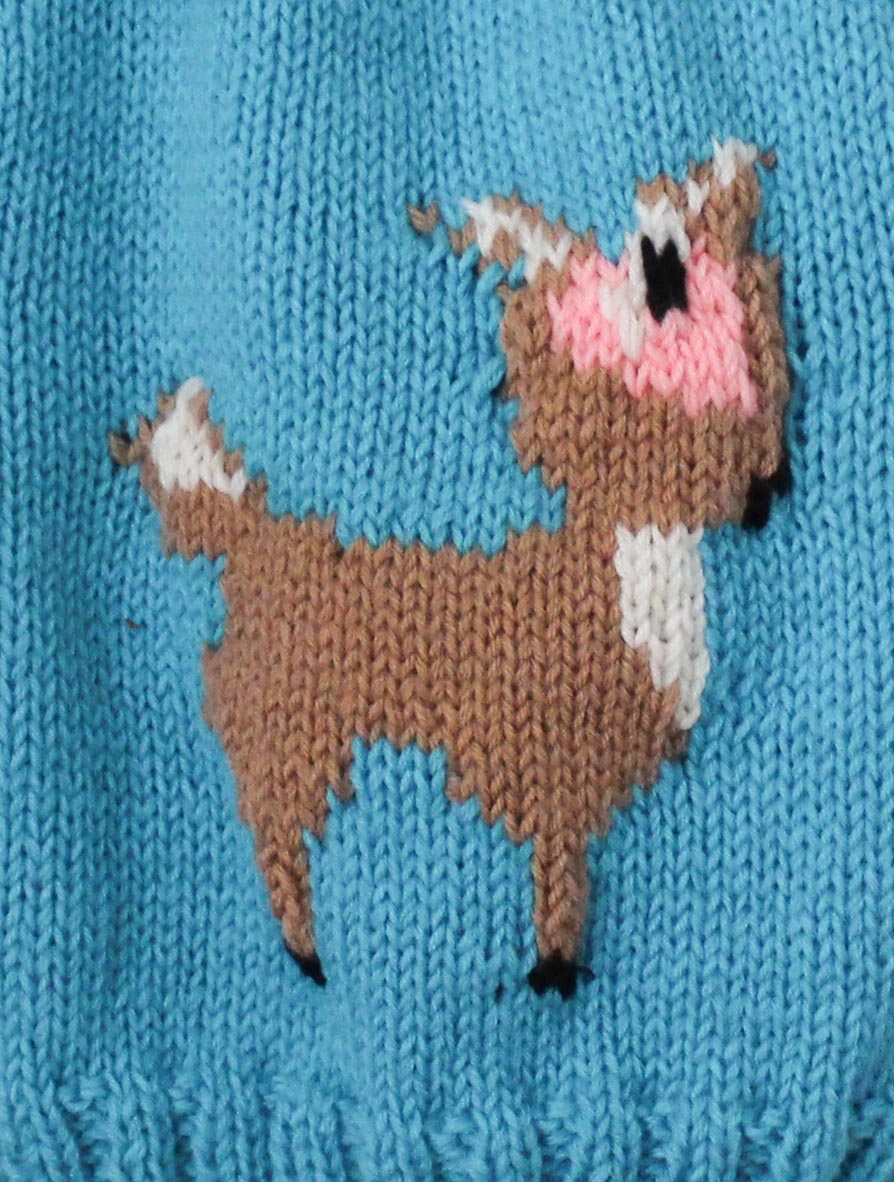 Woonie Full Sleeves Handmade Sweater With Deer Pattern - White & Grey