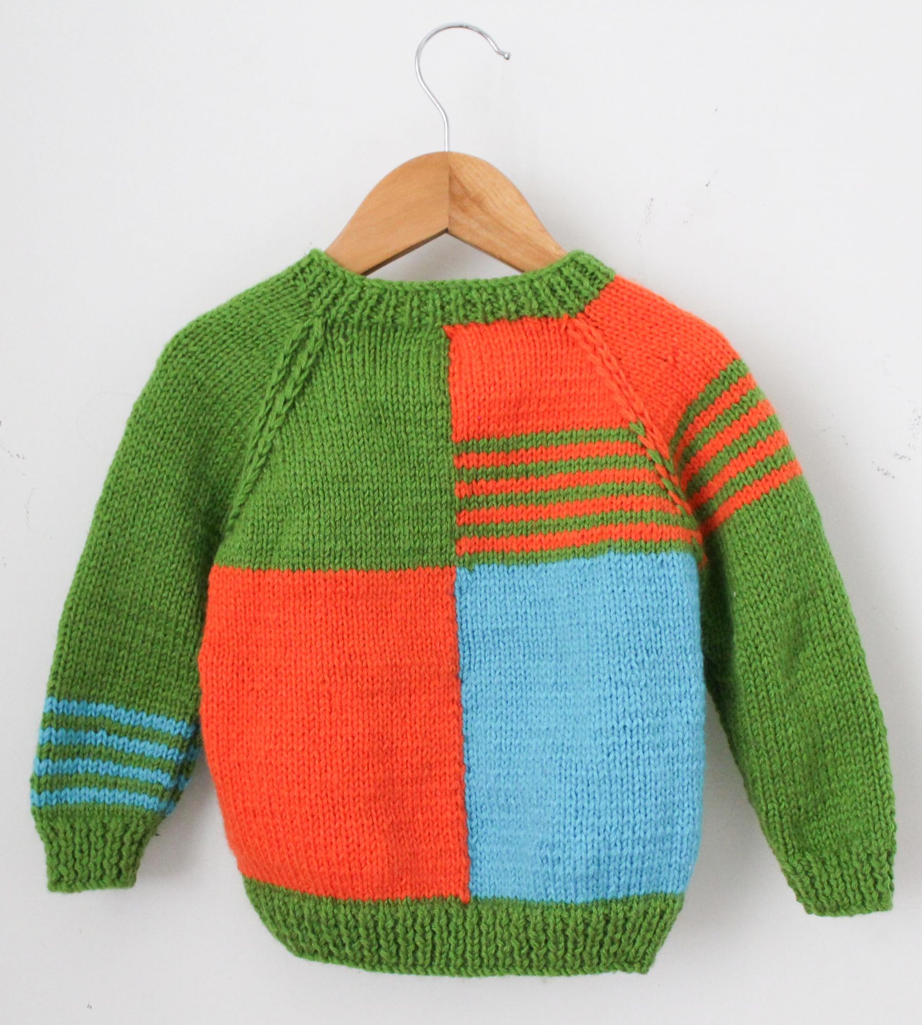 Woonie Full Sleeves Handmade Colourful Sweater - Multicolour