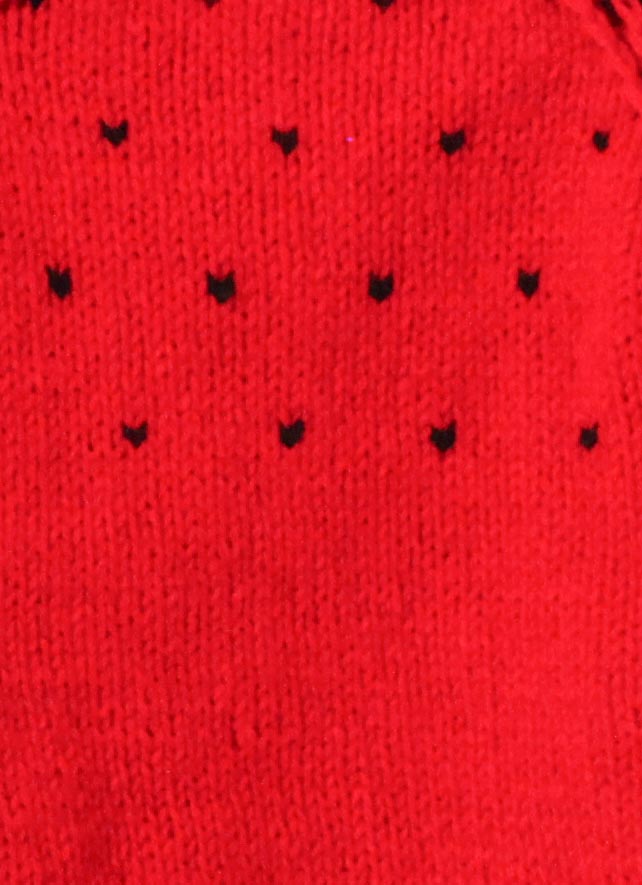 Woonie Full Sleeves Handmade Dual Shaded Watermelon Sweater - Red & Green