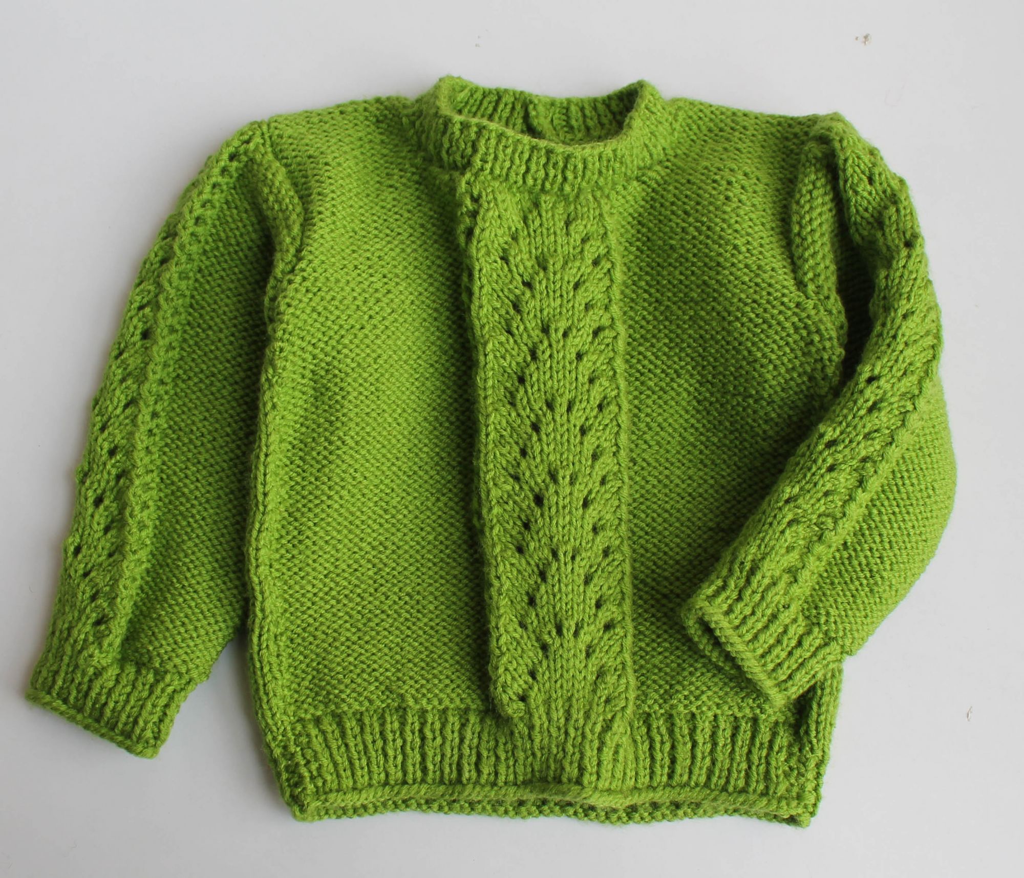 Woonie Full Sleeves Handmade Designed Sweater - Green