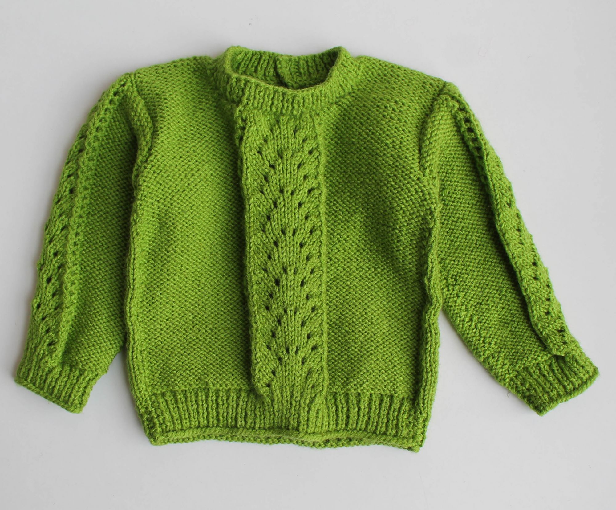 Woonie Full Sleeves Handmade Designed Sweater - Green