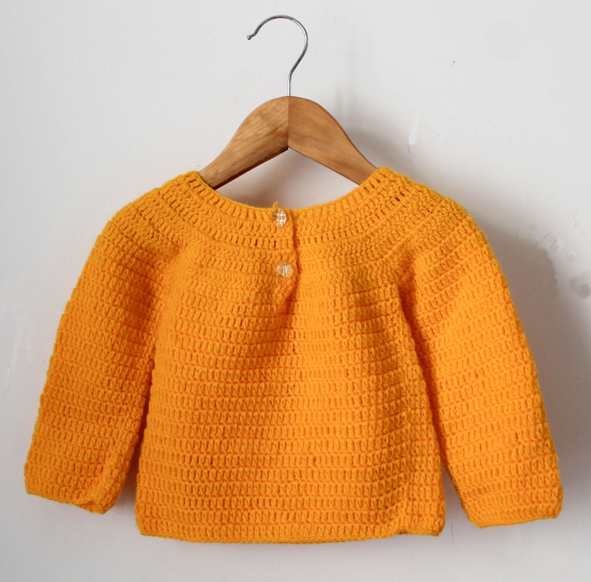 Woonie Full Sleeves Handmade Ice Cream Sweater - Orange