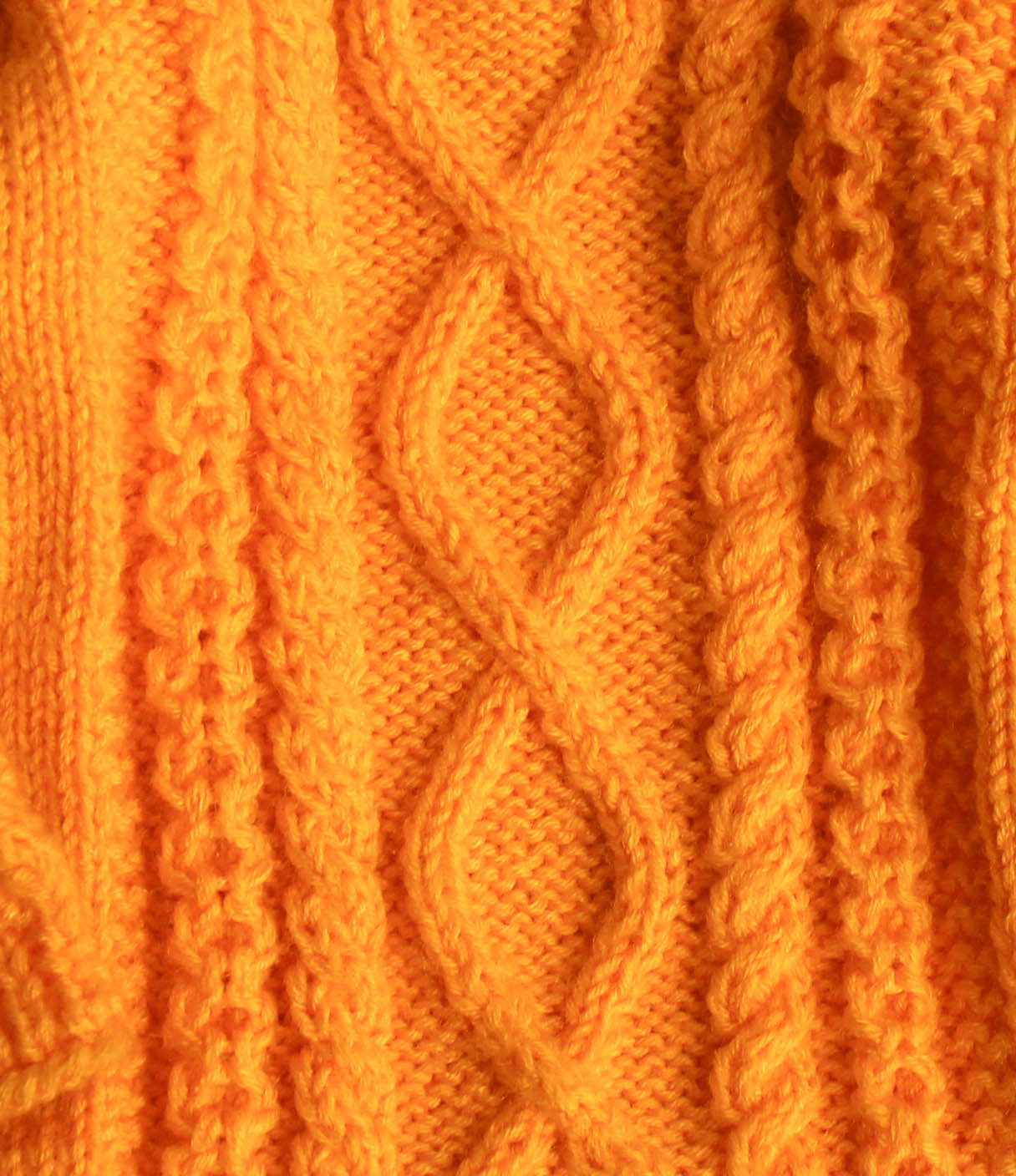 Woonie Full Sleeves Handmade Sweater - Orange