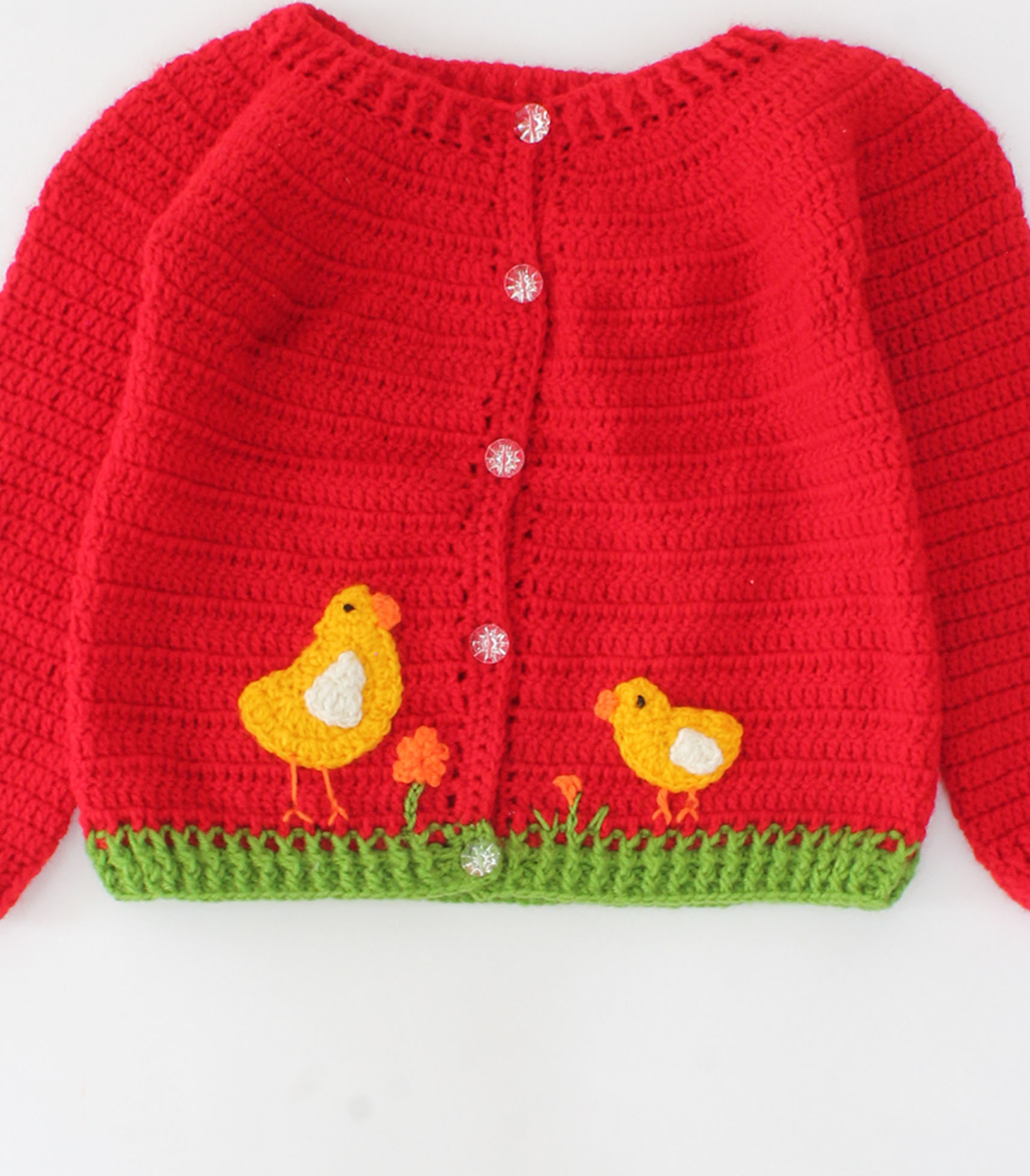 Red Duck Crochet Sweater