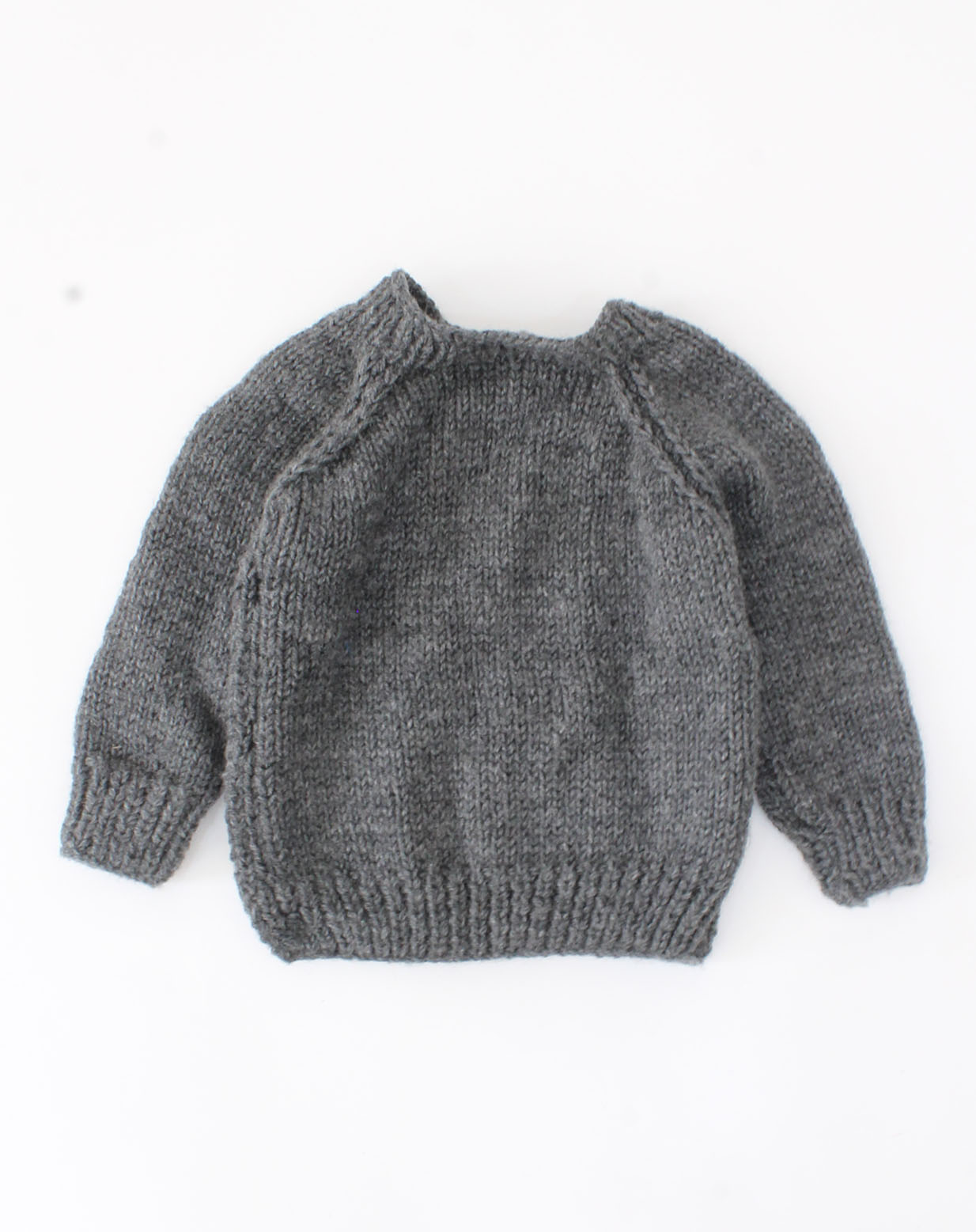 Handmade Knitted Full Sleeves Block Design Sweater-Grey