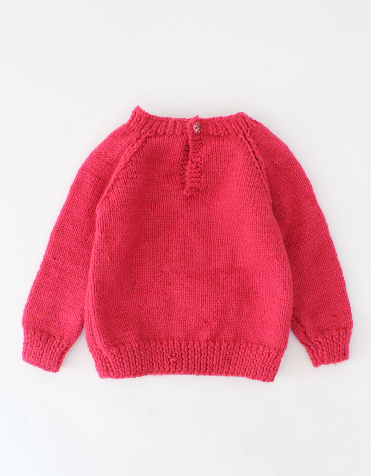 Handmade Knitted Full Sleeves Embroidered Sweater-Coral