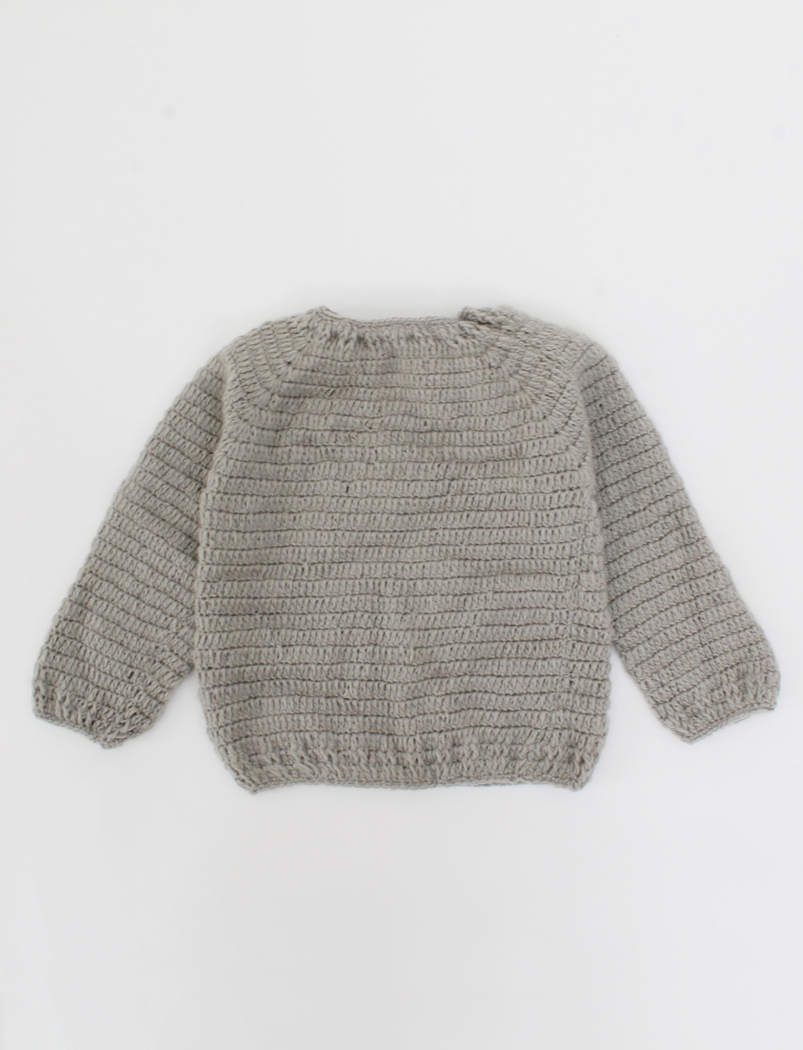 Handmade Crochet Full Sleeves Penguin Design Sweater-Grey