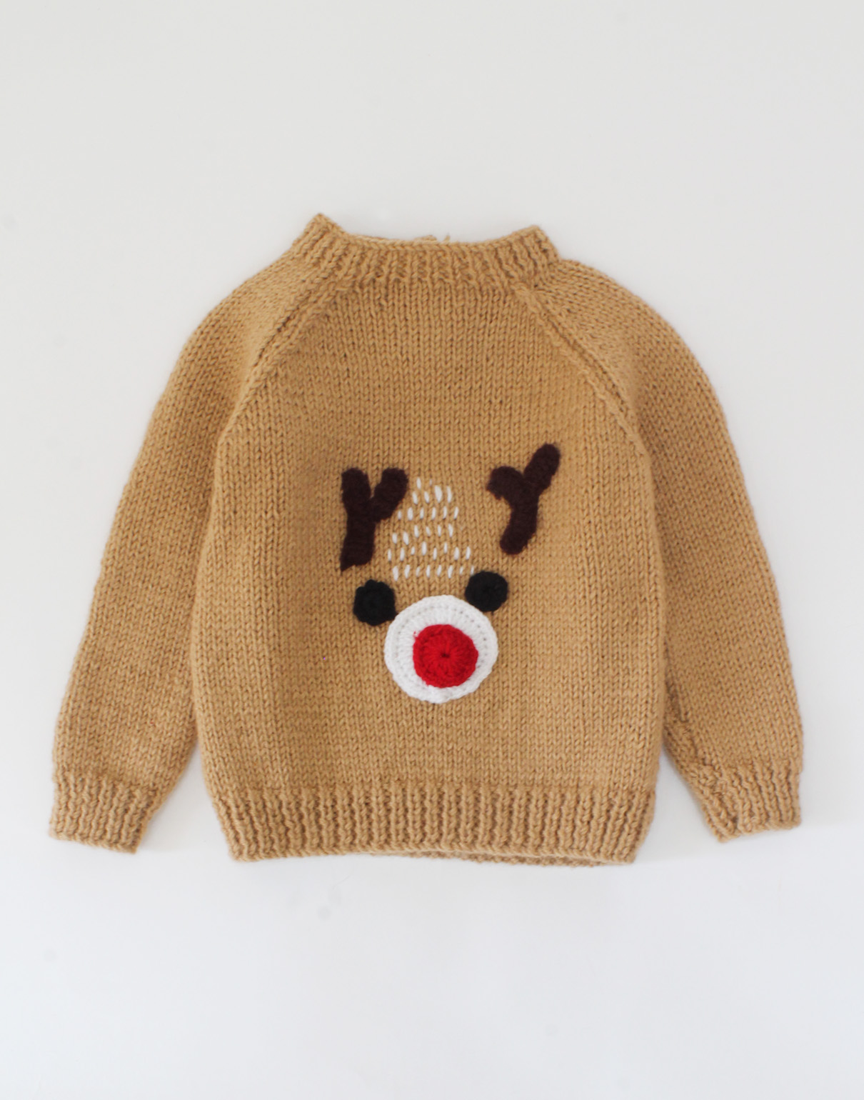 Handmade Full Sleeves Knitted Sweater-Brown