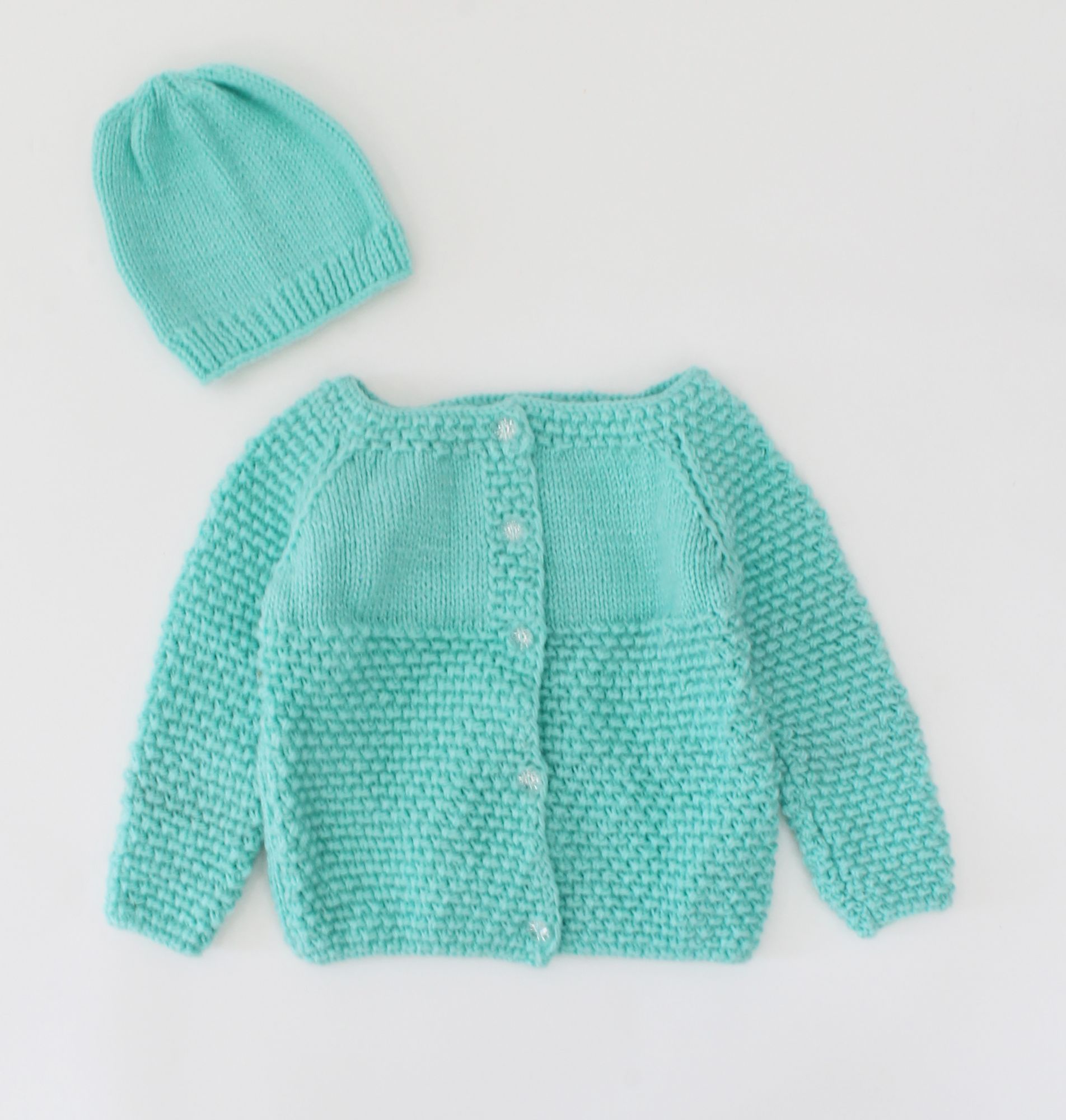 Woonie Handmade Self Design Knitted Sweater with Cap-Green