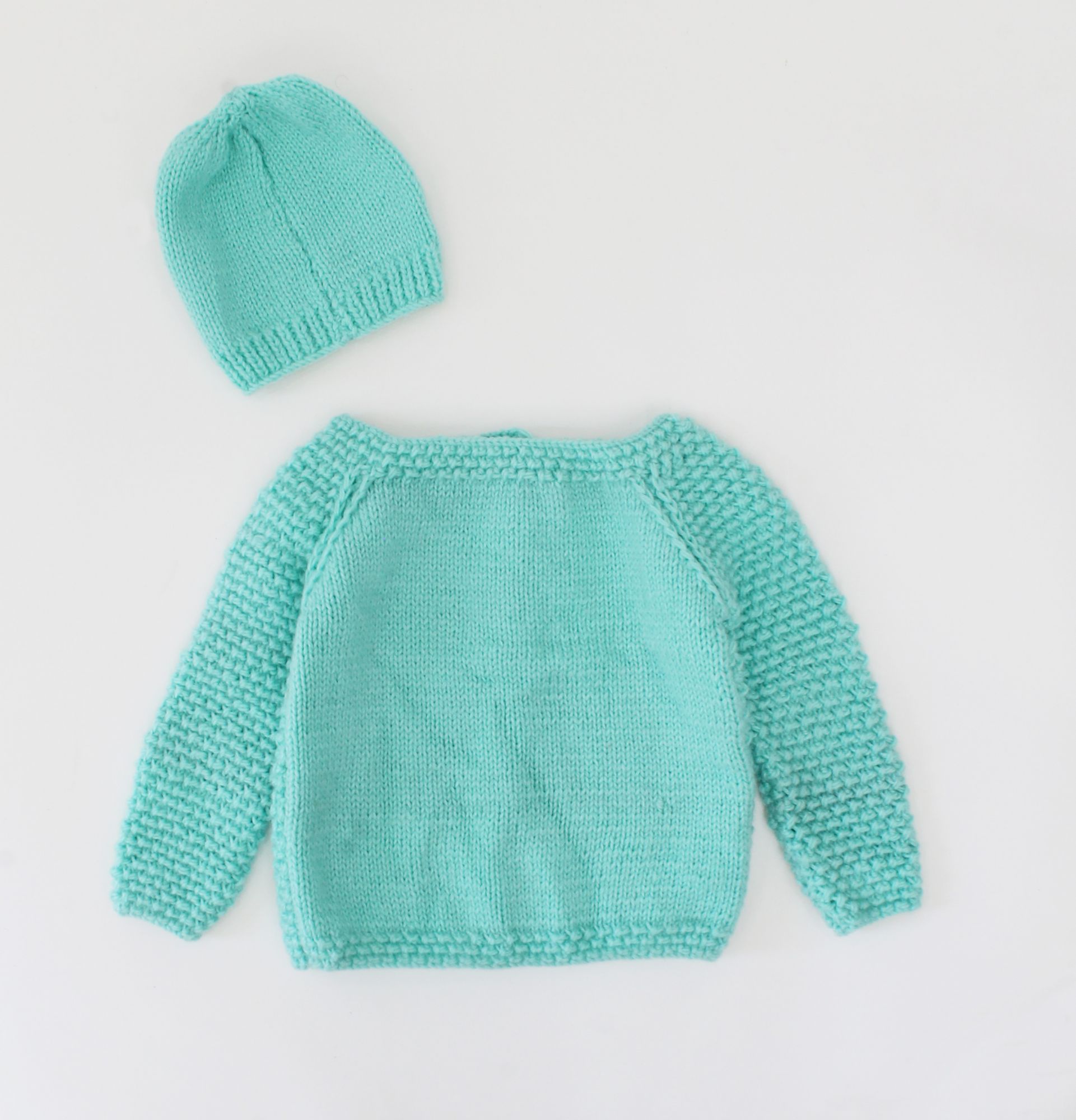 Woonie Handmade Self Design Knitted Sweater with Cap-Green