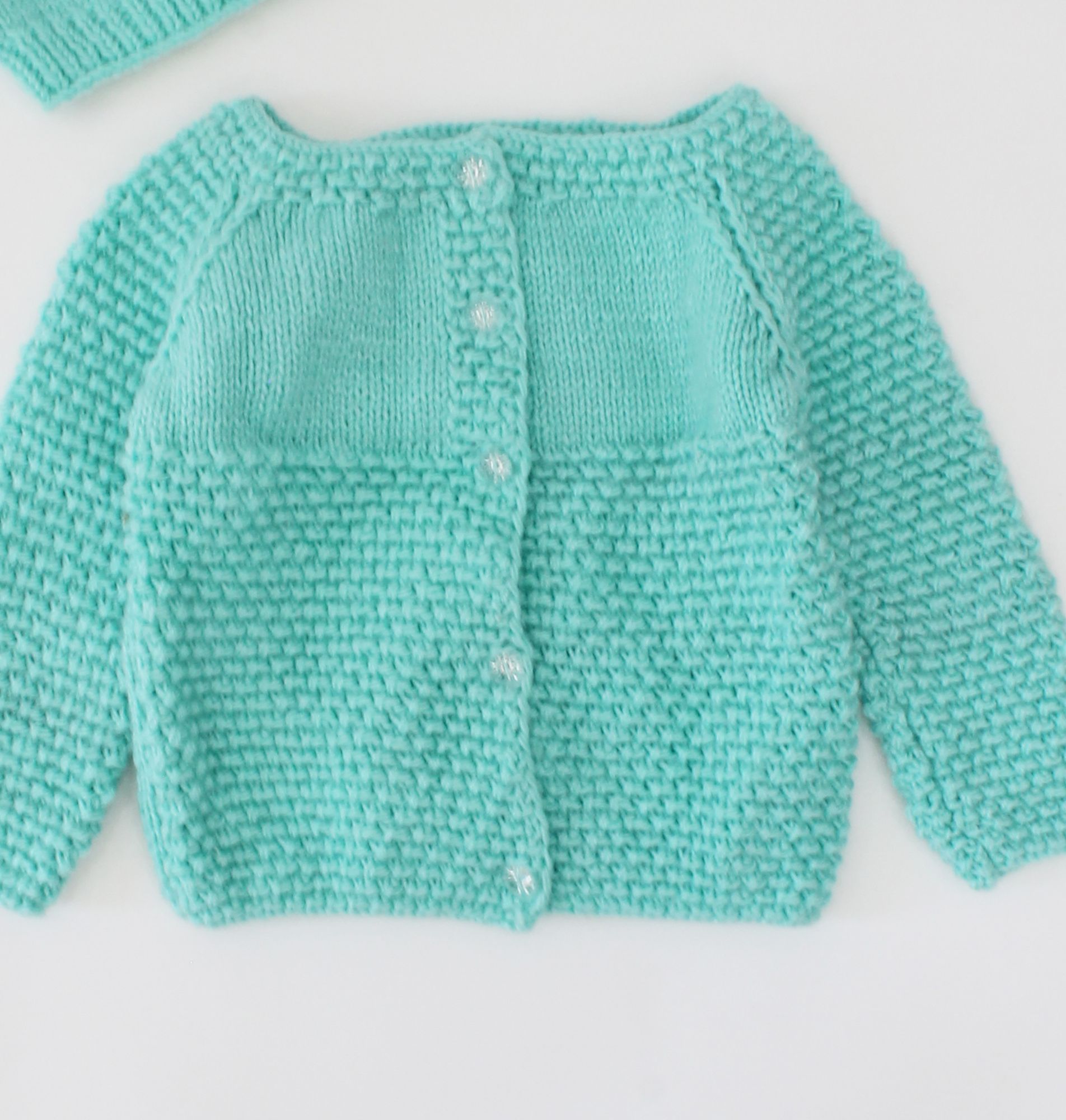 Woonie Handmade Self Design Knitted Sweater with Cap-Green