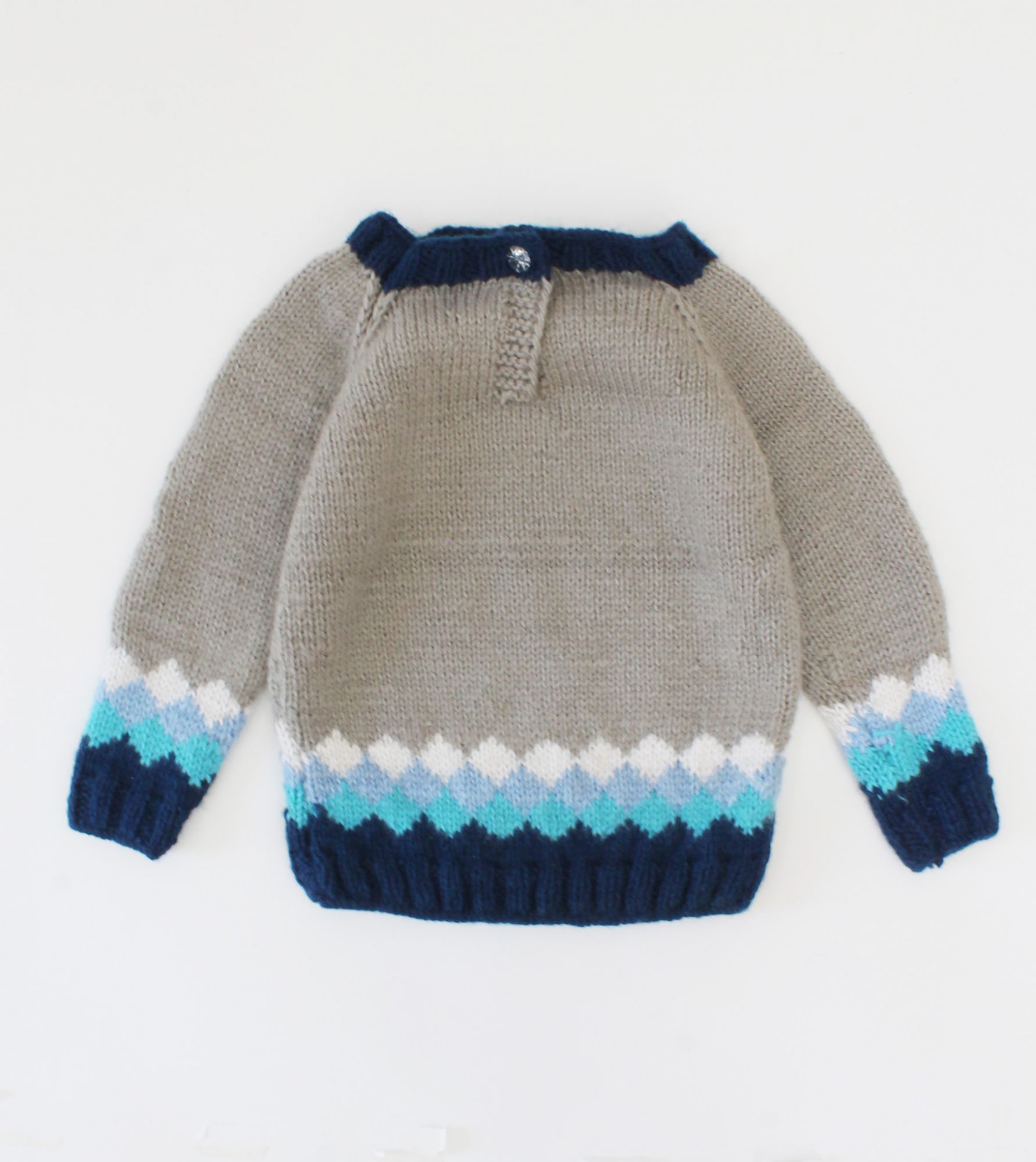 Woonie Handmade Full Sleeves Graphic Design Sweater-Grey