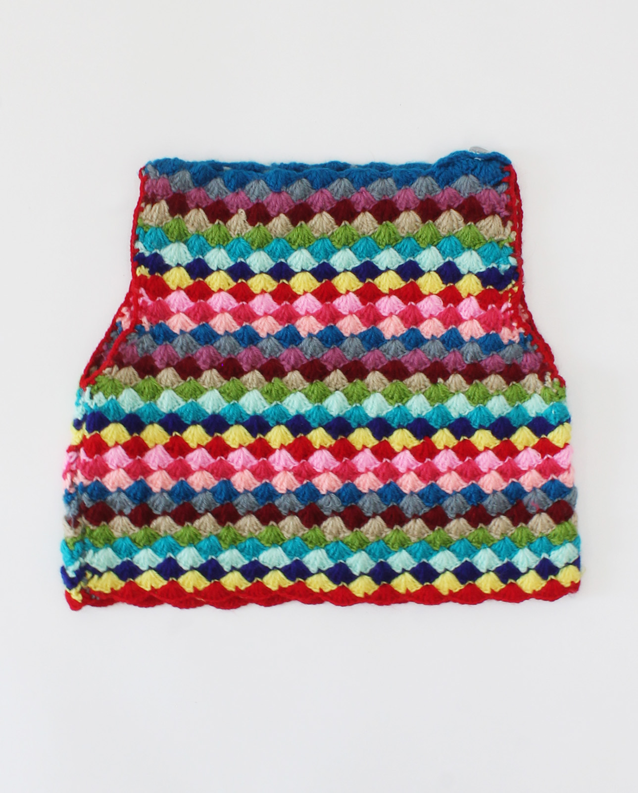 Woonie Handmade Sleeveless Multicolour Sweater-Multicolour